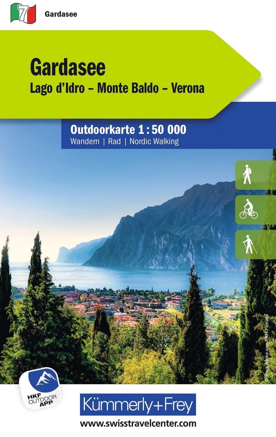 Kümmerly+Frey Outdoorkarte Gardasee 1:50.000 Mit Lago d'Idro, Monte Ba / diverse