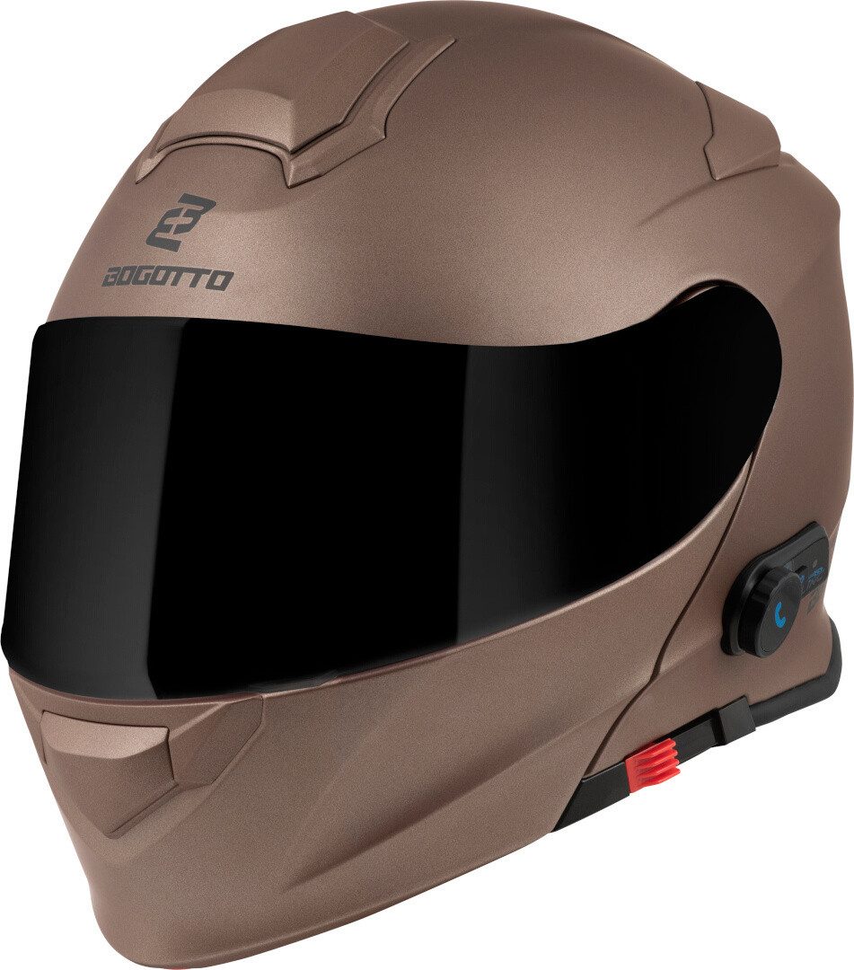 Bogotto Motorradhelm H271 BT Bluetooth Klapphelm, integriertes Kommunikationssystem,integriertes Sonnenvisier