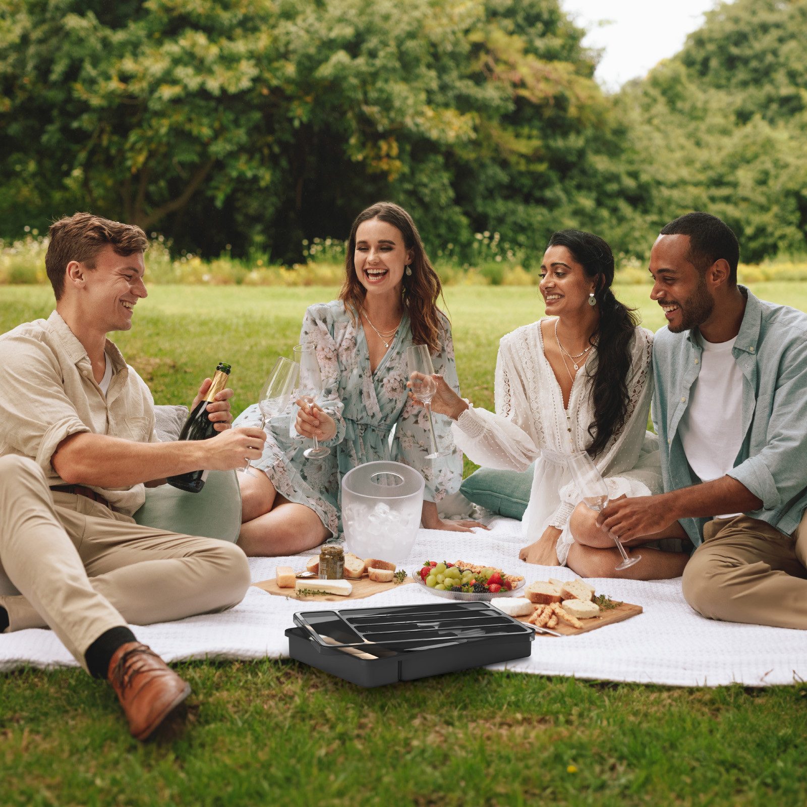 Lifewit Besteckeinsatz Besteckkasten für Schubladen mit Deckel