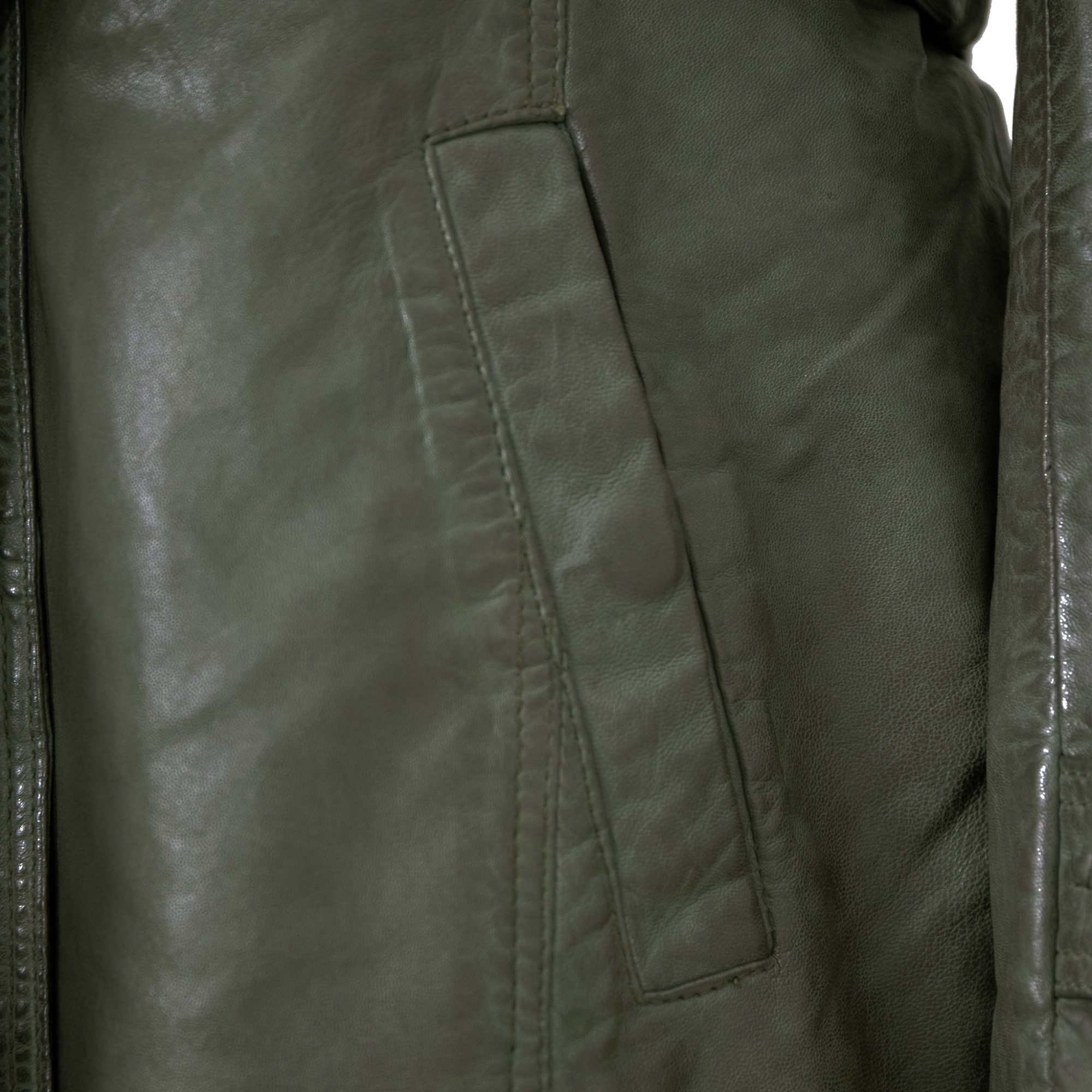 Maddox Lederjacke Borneo MADDOX - Damen Ledermantel Trenchcoat Lammnappa olive
