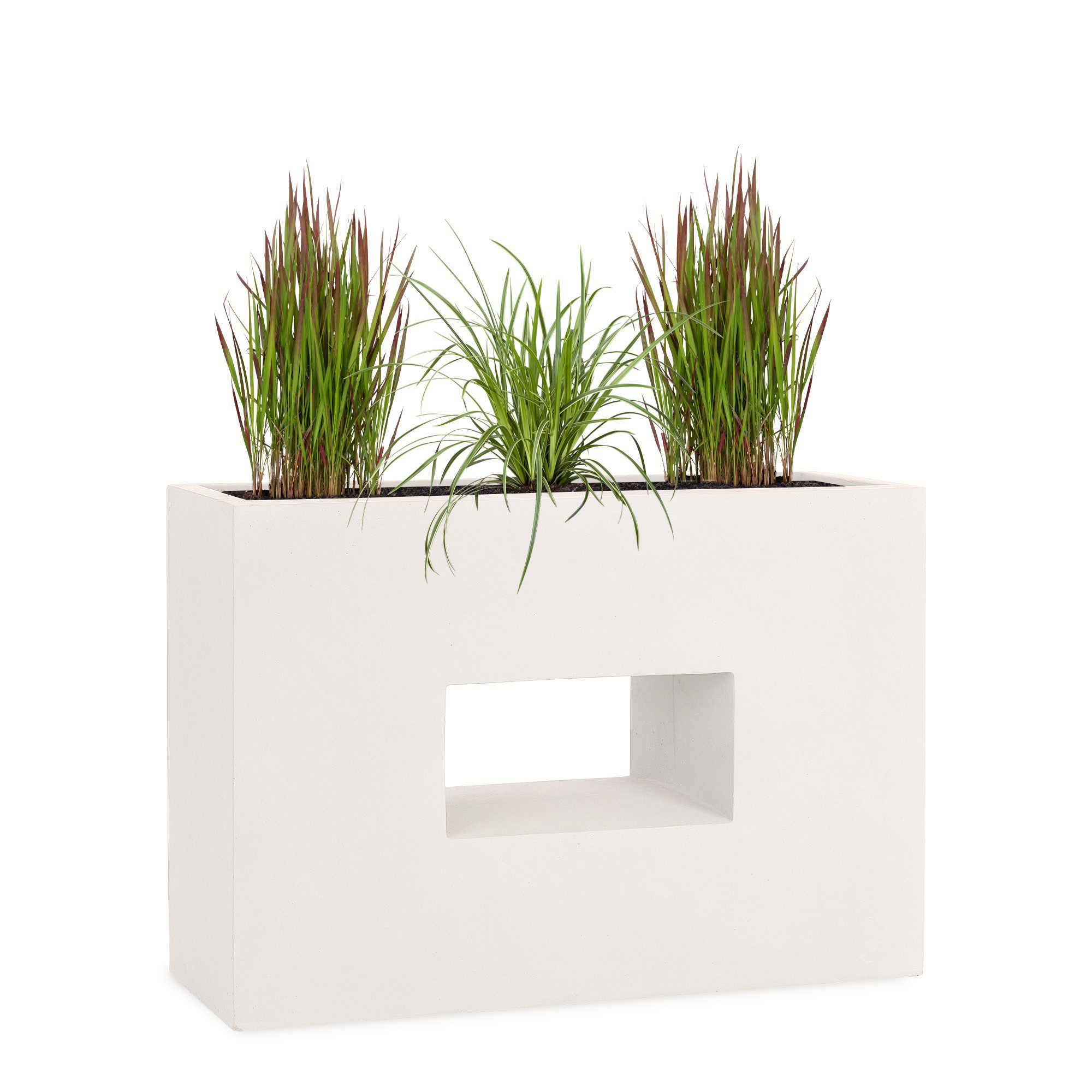 Pflanzwerk® Hochbeet Pflanzkübel VISTA Premium Blumenkübel aus Fiberglas mit Lotus-Effekt, Fiberglas - Handgefertigt - Rechteckig - Frostbeständig