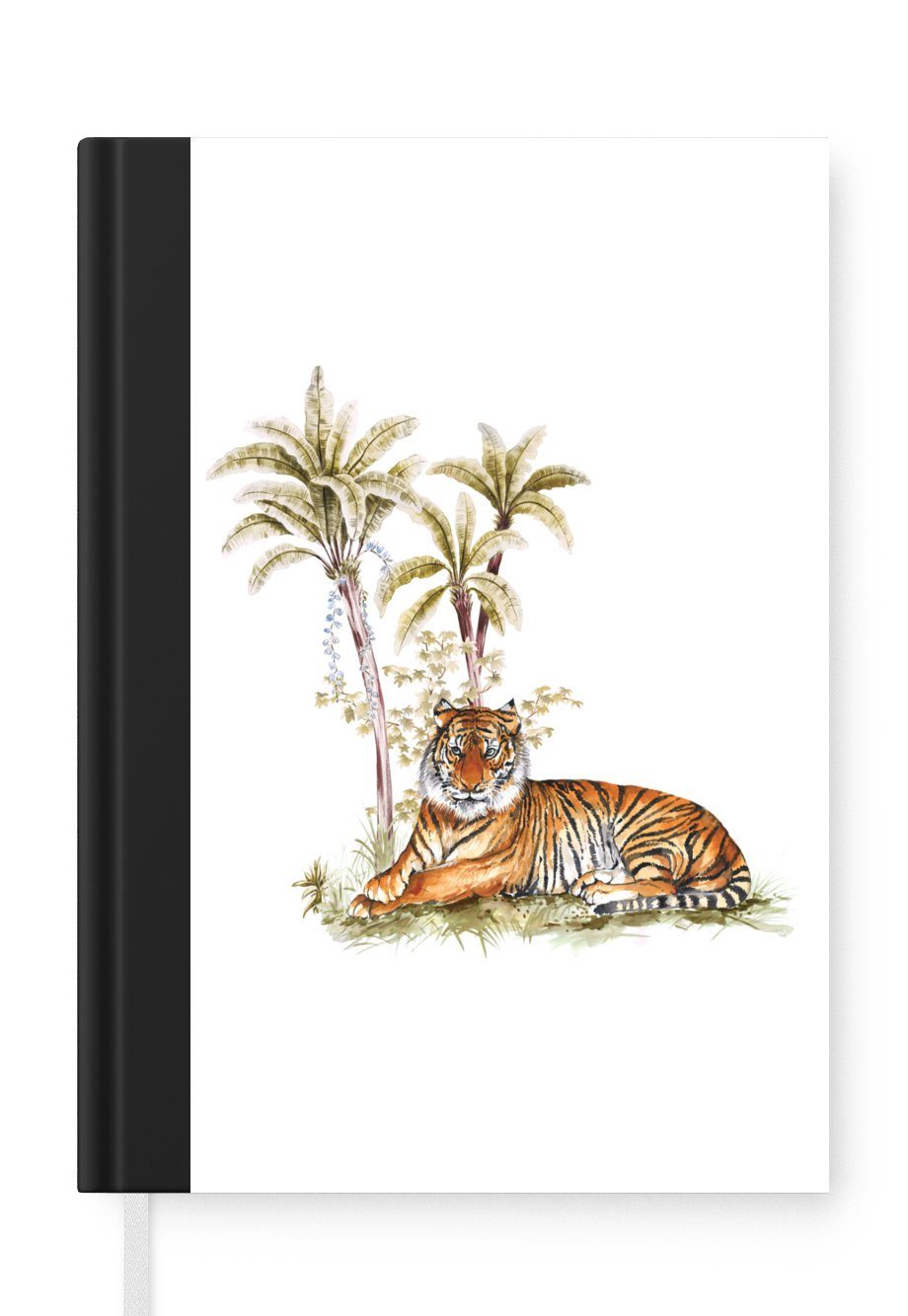 MuchoWow Notizbuch Tiger - Baum - Bild, Journal, Merkzettel, Tagebuch, Notizheft, A5, 98 Seiten, Haushaltsbuch