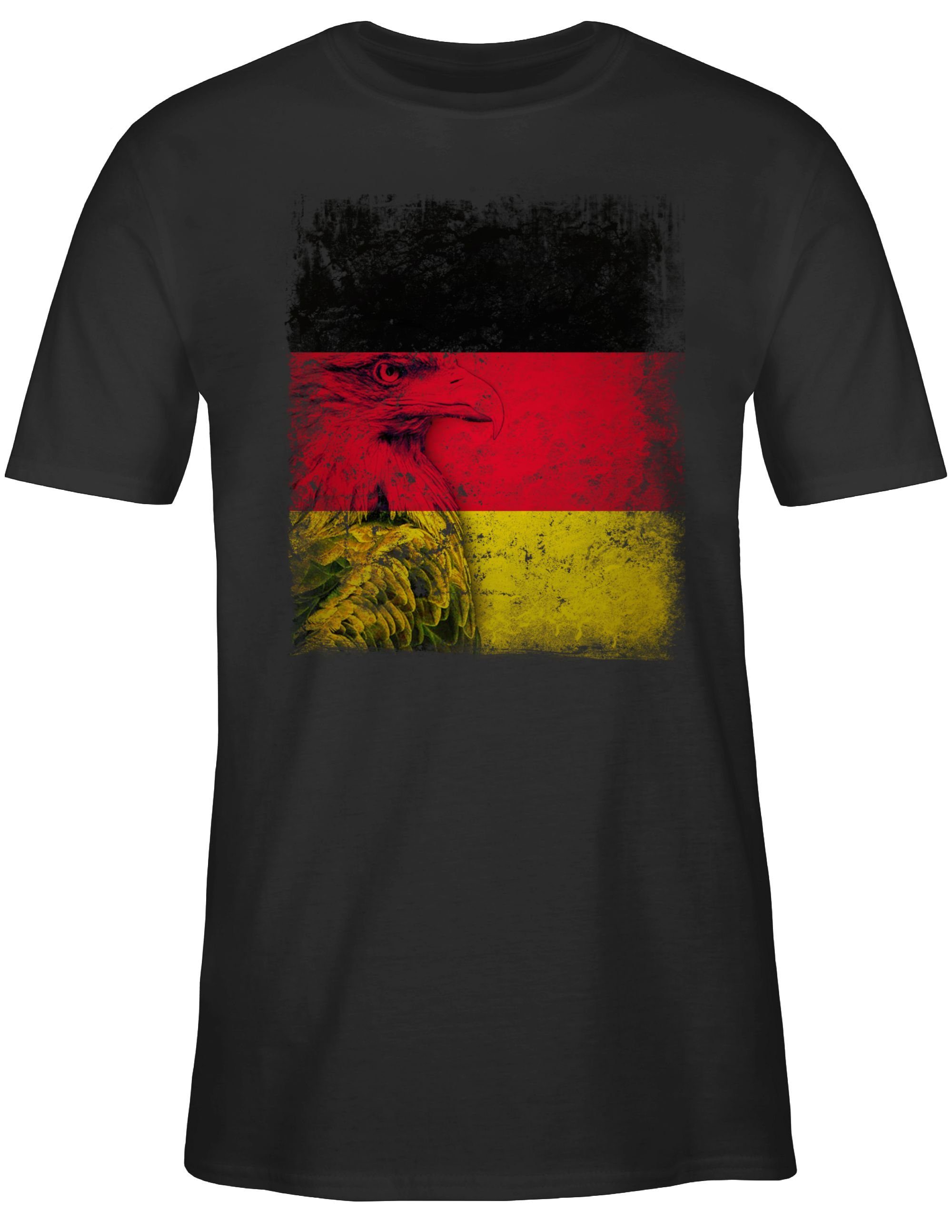 Schwarz EM Shirtracer Adler Fussball Deutschland WM Flagge 01 T-Shirt 2024