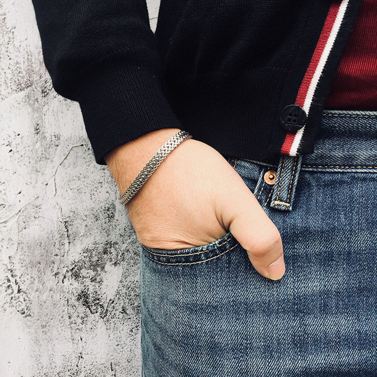 KARMA Edelstahlarmband Herren Armband Edelstahl Schwarz günstig online kaufen