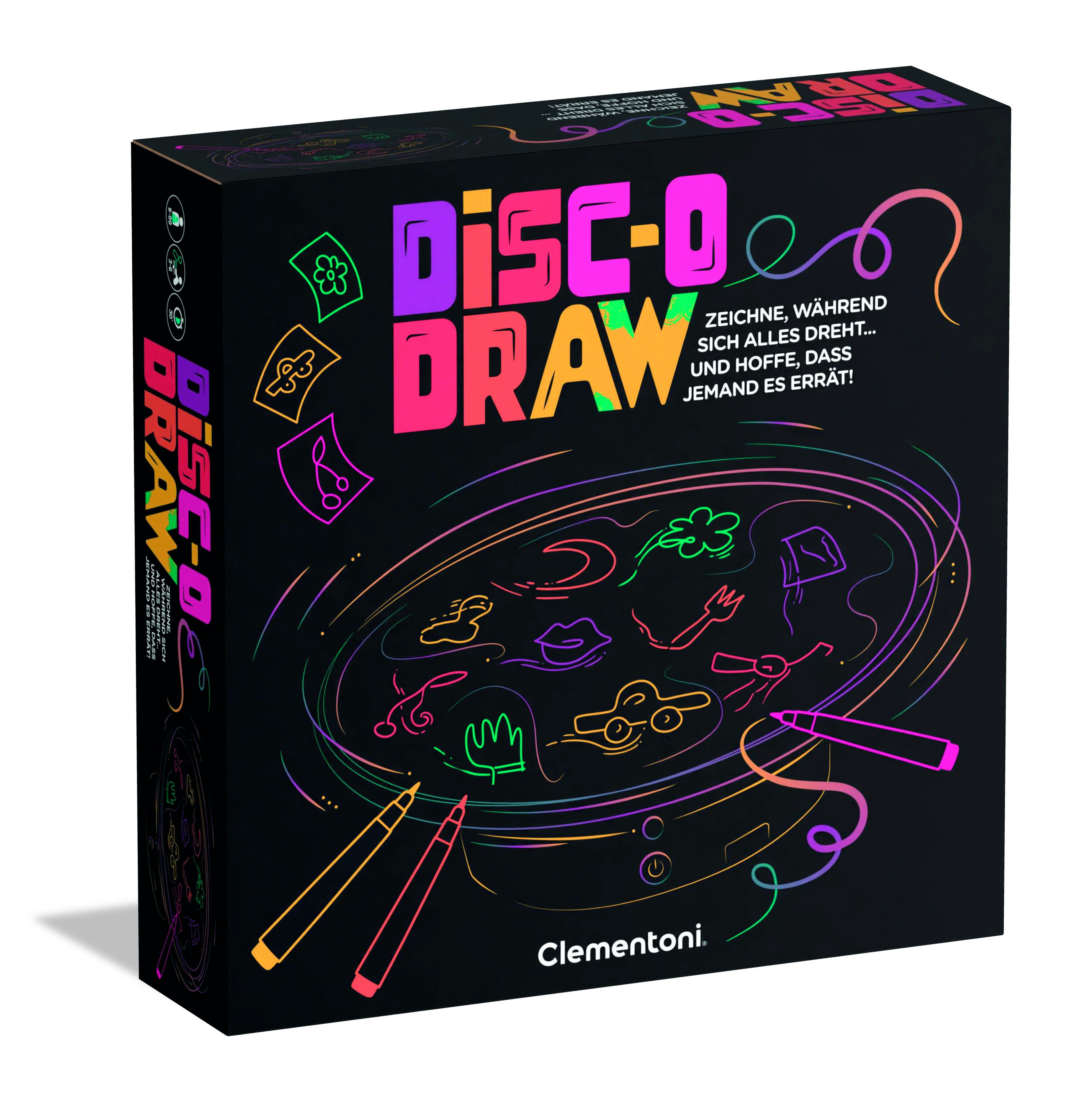 Clementoni® Spiel Disco Draw - Wer hat den Dreh raus?, Familienspiel