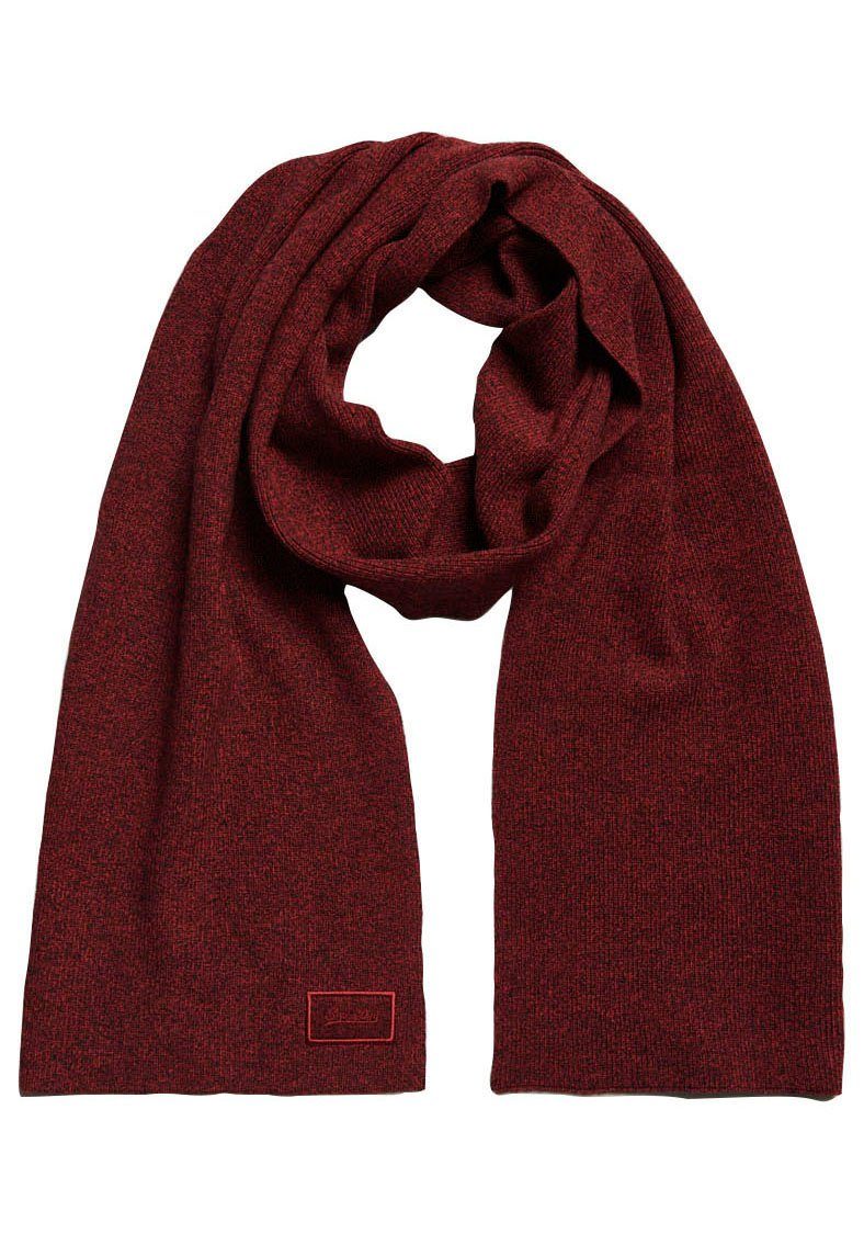 Superdry Strickschal KNITTED LOGO SCARF Dark Red Grit