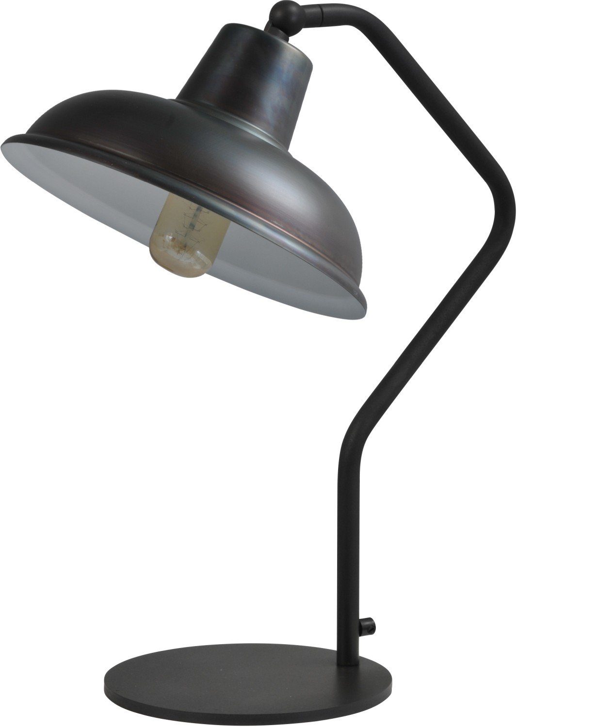 Licht-Erlebnisse Nachttischlampe DI PANNA, ohne Leuchtmittel, Schreibtischleuchte Metall Gunmetal Grau verstellbar Industrial Design