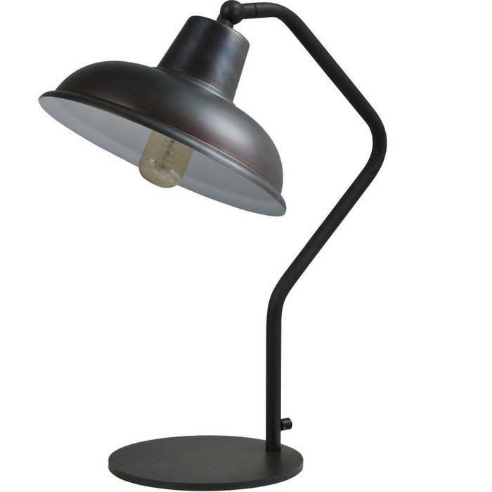 Licht-Erlebnisse Nachttischlampe DI PANNA ohne Leuchtmittel Schreibtischleuchte Metall Gunmetal Grau verstellbar Industrial Design