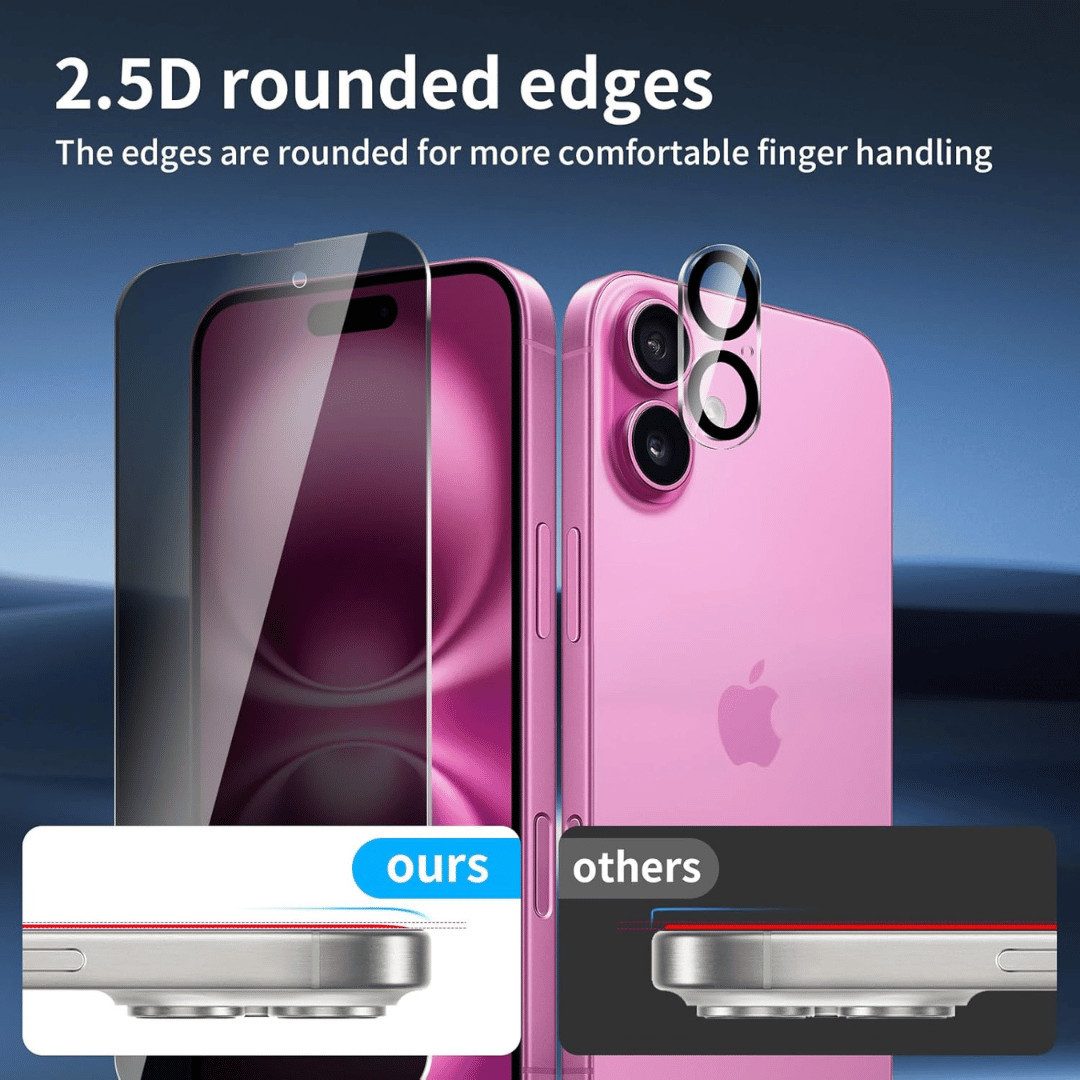 SmartUP Displayschutzglas 2X Schutzglas für iPhone 16 Plus Sichtschutz Panzerglas Display Kamera für iPhone 16 Plus, Blickschutz, Anti-Spy