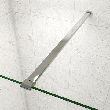 duschspa Duschwand Duschtrennwand mit Milchstreifen Duschwand Walk in Dusche Glaswand, Einscheibensicherheitsglas, (Set), Glas