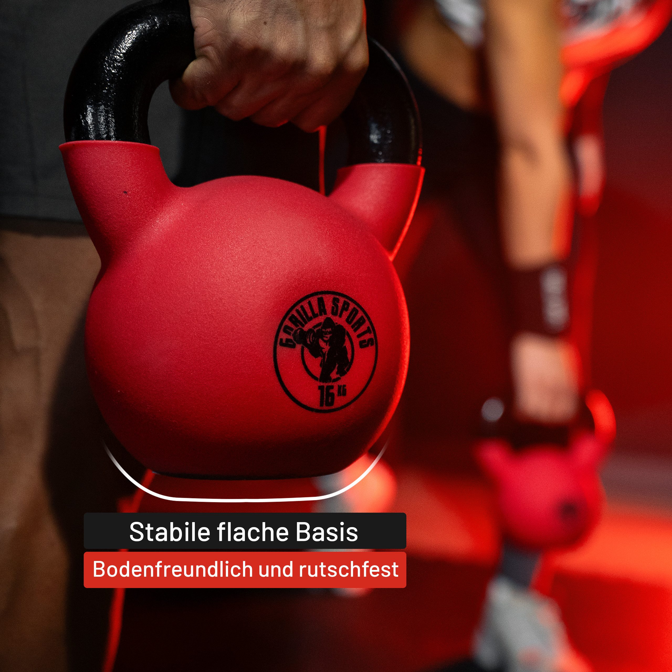 GORILLA SPORTS Kettlebell 2 - 32 kg, Gusseisen Kugelhantel mit Neoprenbeschichtung, Kraftraining