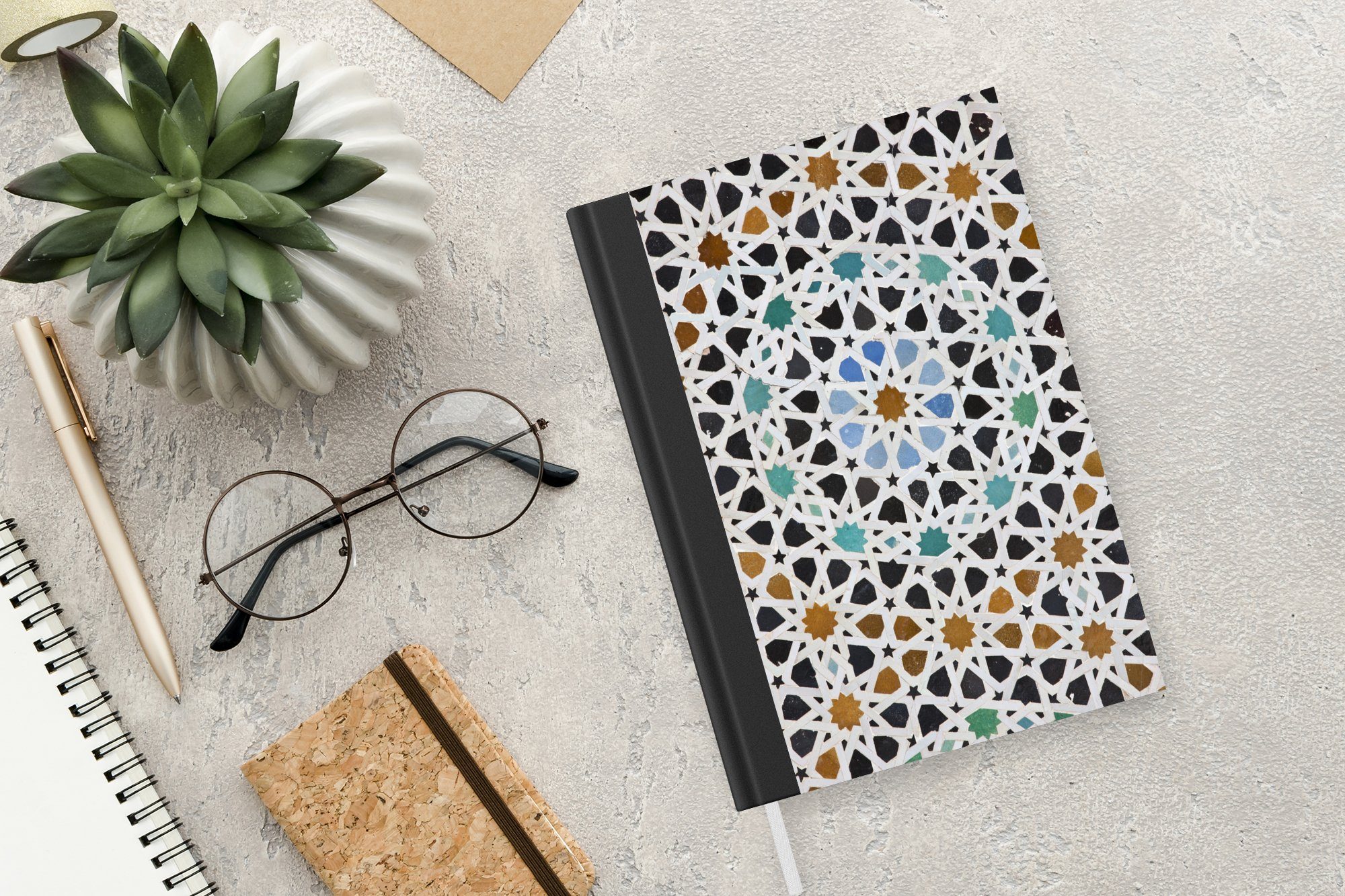 Journal, Ein Notizbuch 98 Mosaikdetail, A5, Tagebuch, Notizheft, MuchoWow Seiten, marokkanisches Merkzettel, Haushaltsbuch