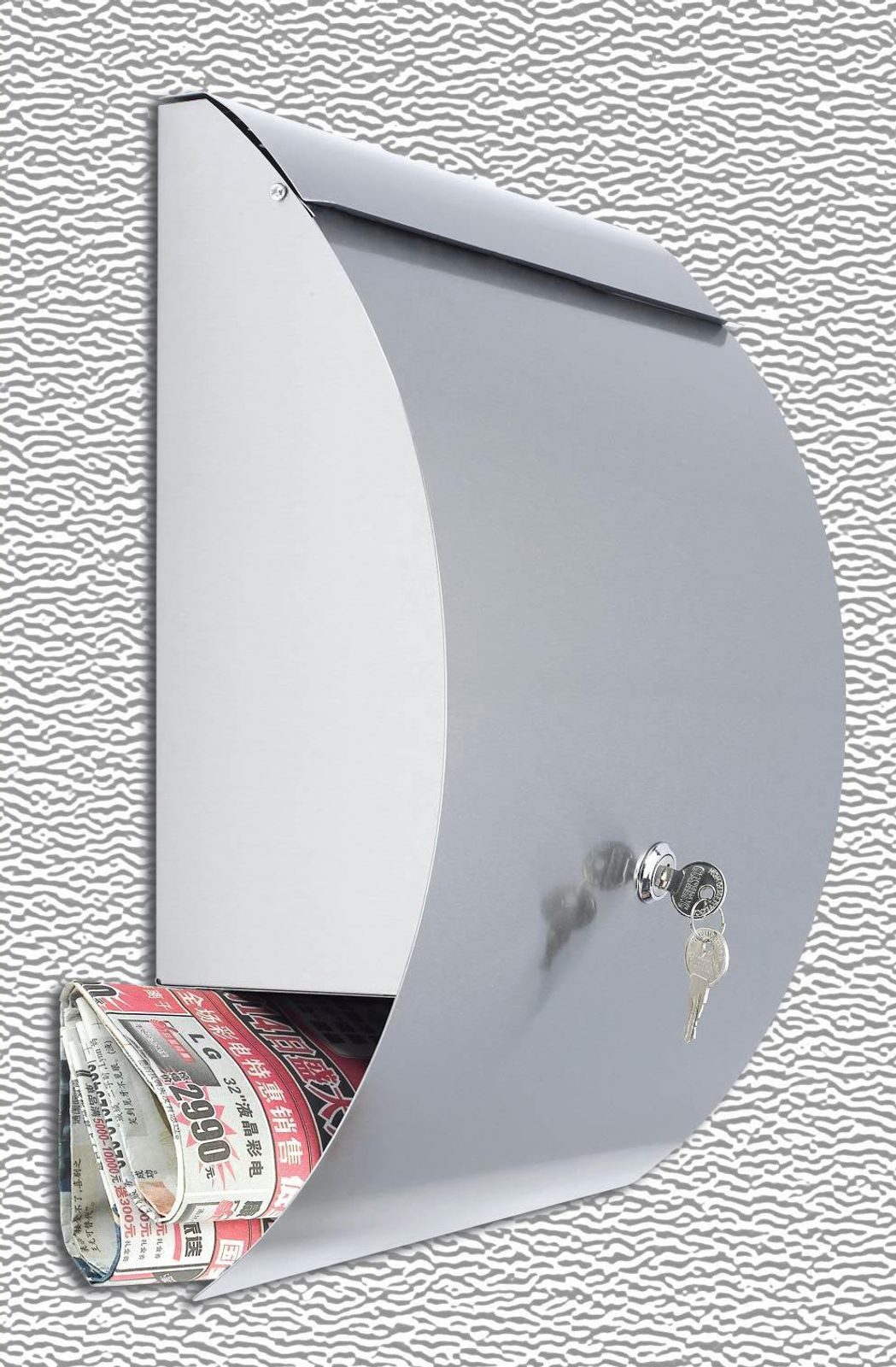 BURI Briefkasten Edelstahl Briefkasten mit Zeitungsfach Postkasten Brief Kasten Wand