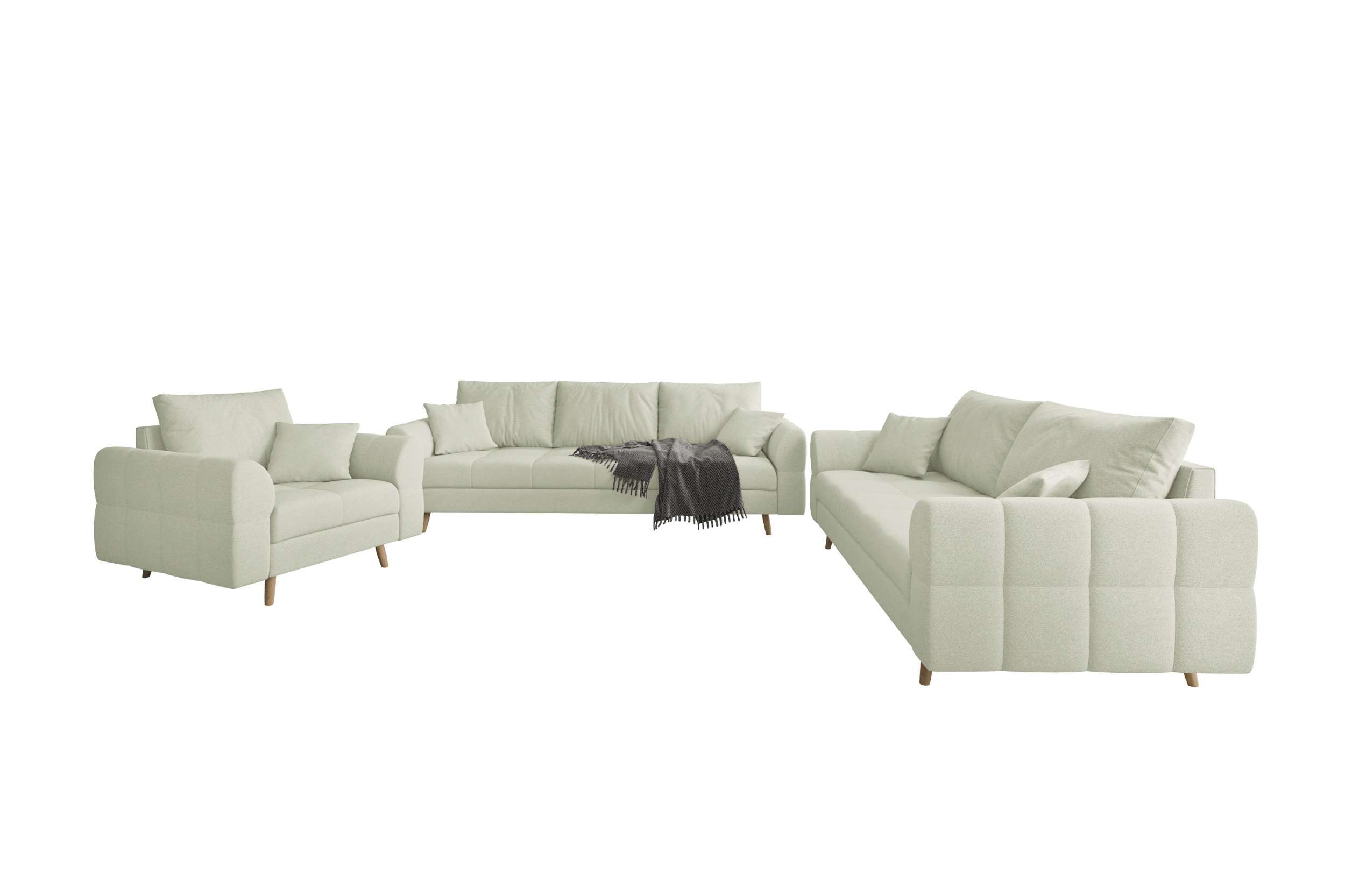 99rooms Polstergarnitur Bello, (Couchgarnitur, Set (3-tlg), günstig online kaufen