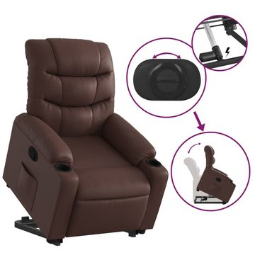 vidaXL Sessel Relaxsessel mit Aufstehhilfe Braun Kunstleder (1-St)