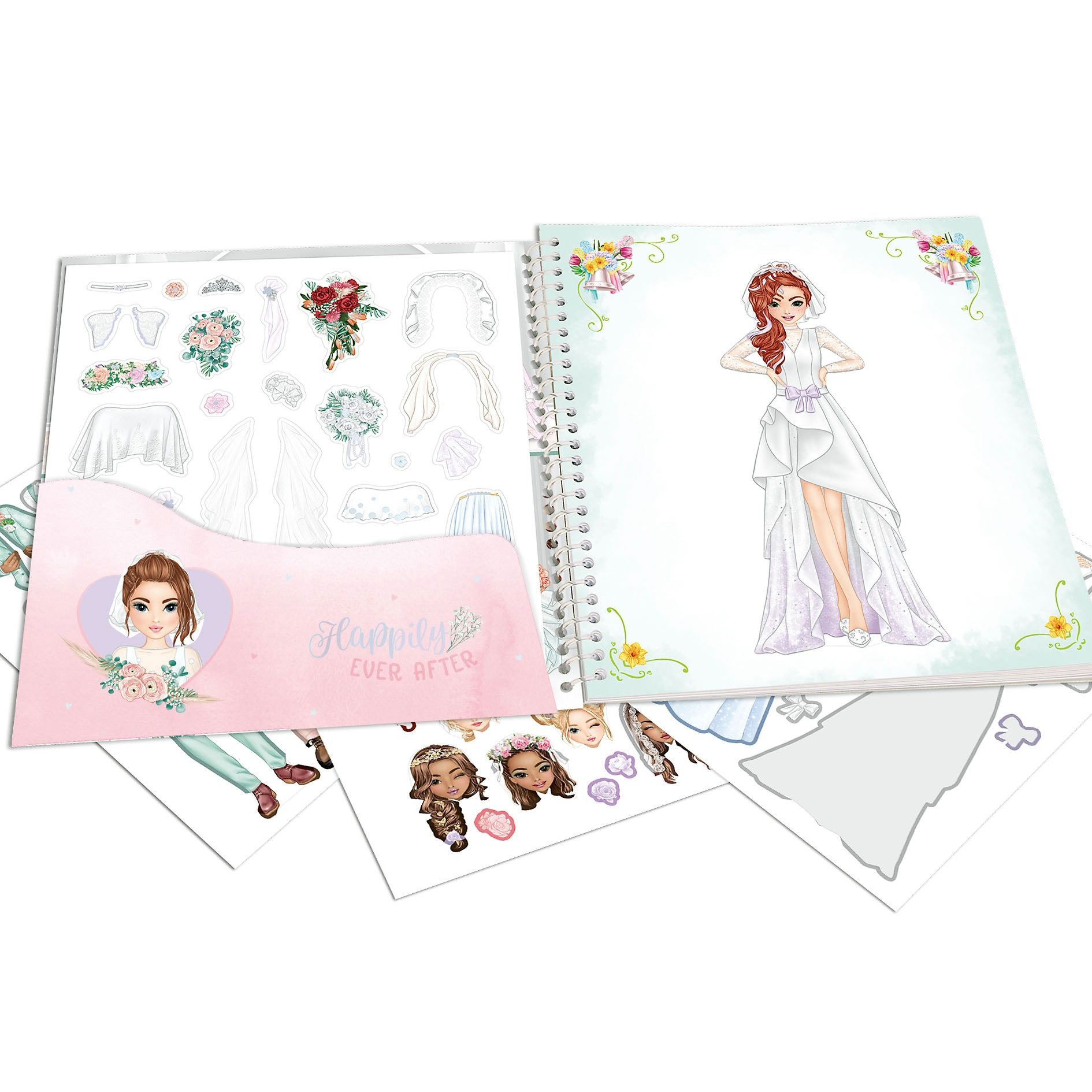 Depesche Malvorlage TOPModel Dress Me Up Stickerbuch Wedding Malbuch
