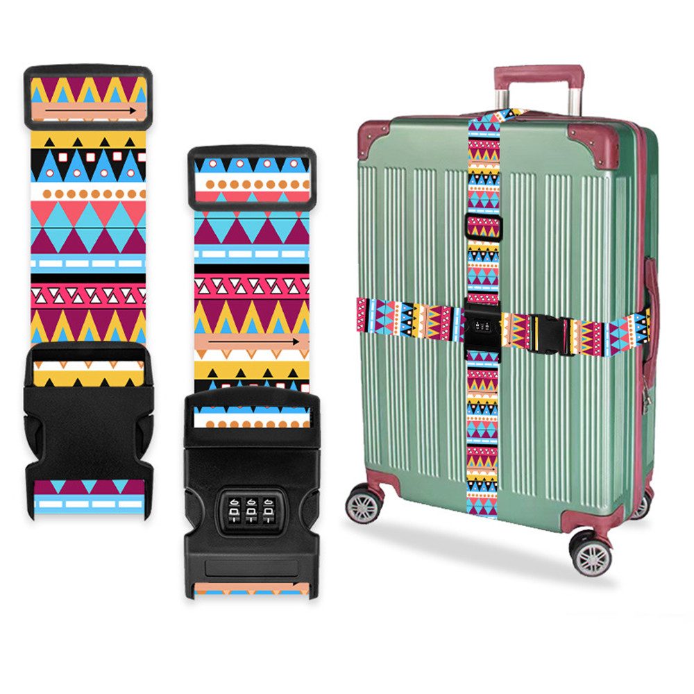 Agger Koffergurt 2 Stück kofferband auffällig,koffergurt mit zahlenschloss, (Einstellbar kofferband Gurt,koffergurt kreuzgurt,Luggage Strap), Für 20-28-Zoll-Koffer