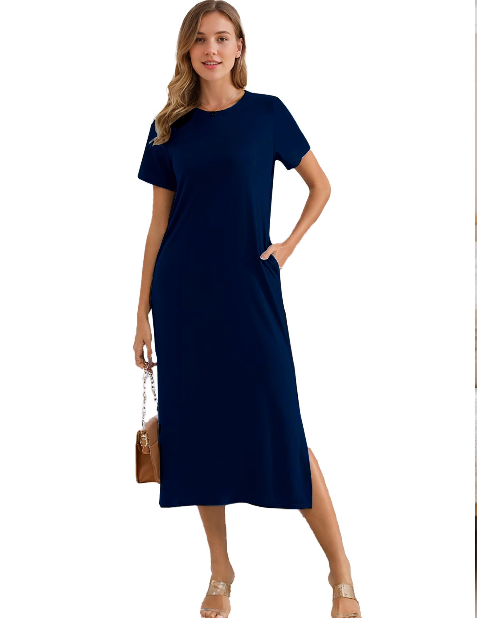 LUCKZON Sommerkleid Damen Maxikleid, geteilt, lässig, günstig online kaufen
