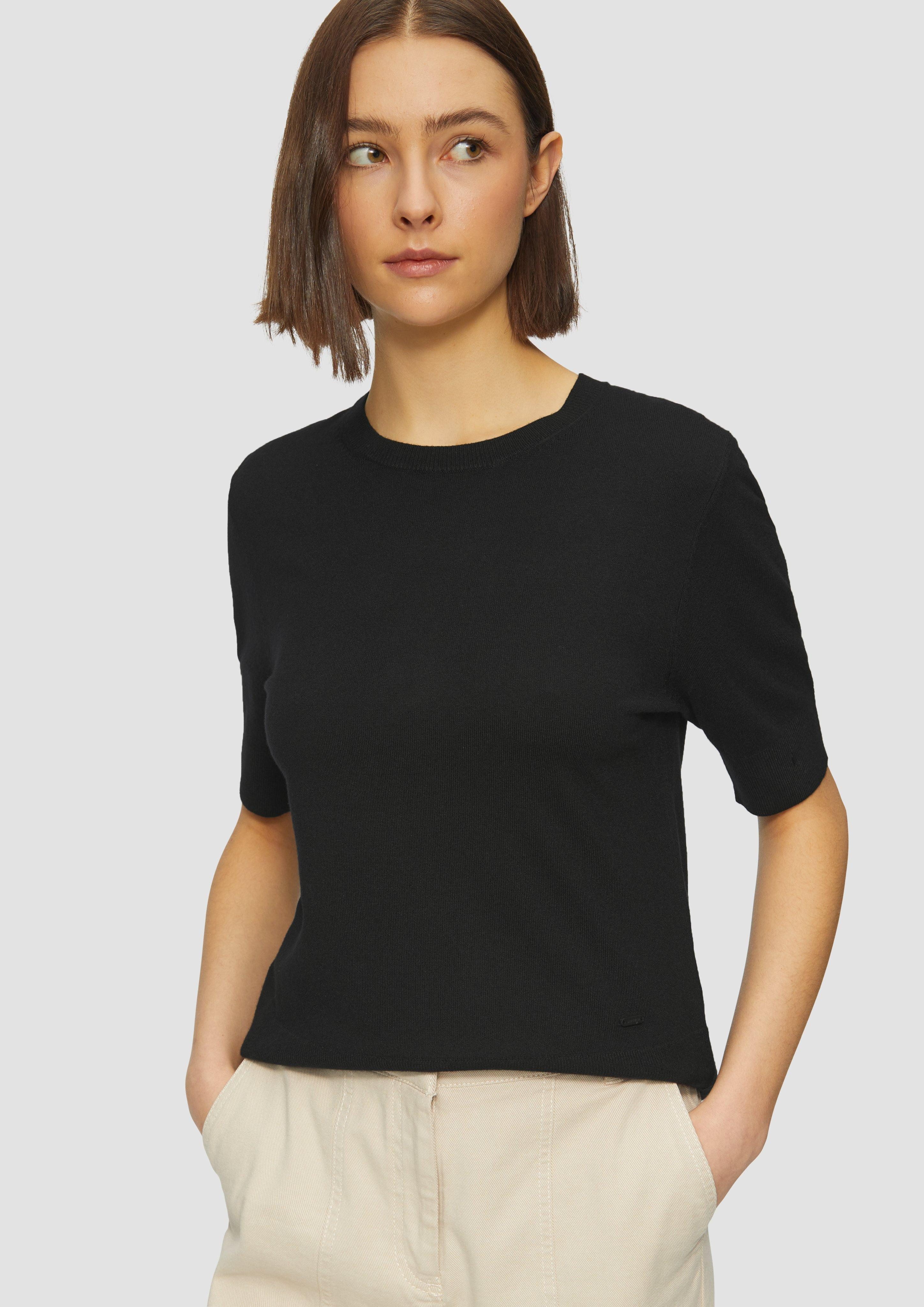 s.Oliver Strickpullover Kurzärmeliger Strickpullover aus Viskosemix günstig online kaufen