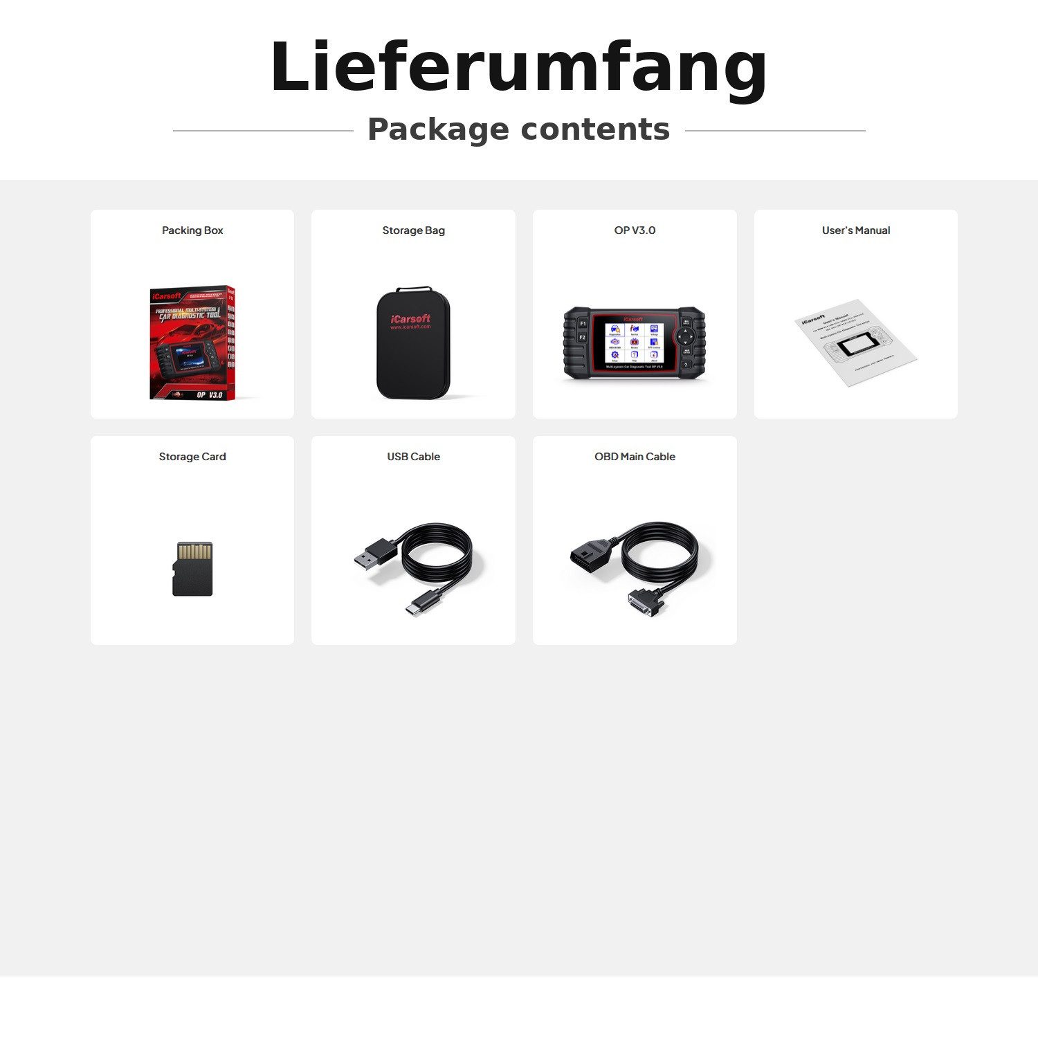 iCarsoft OBD2-Diagnosegerät OP V 3.0 für Opel Vauxhall + Updates