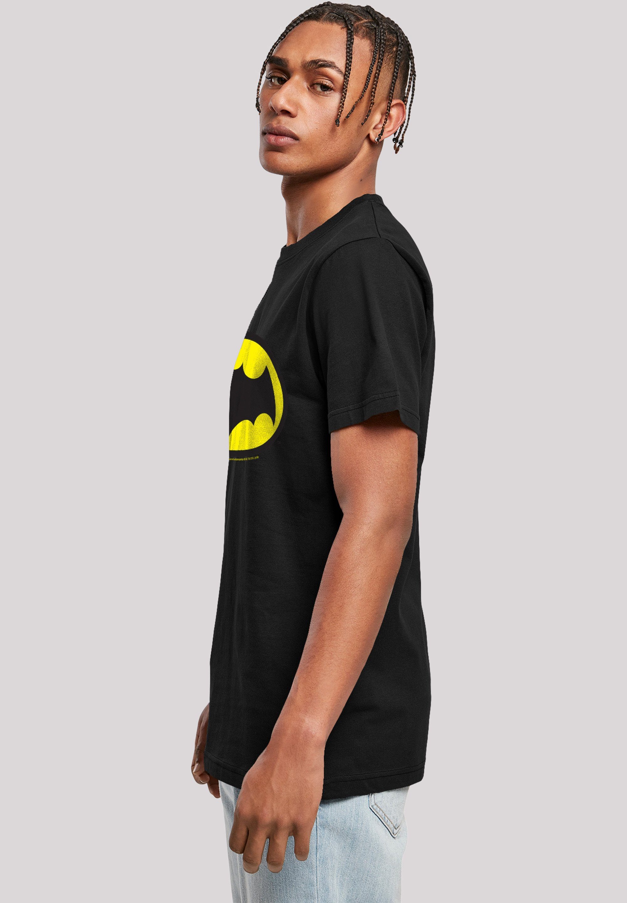 F4NT4STIC Kurzarmshirt Herren Batman Neck (1-tlg) with T-Shirt -BLK Round black Series TV Logo