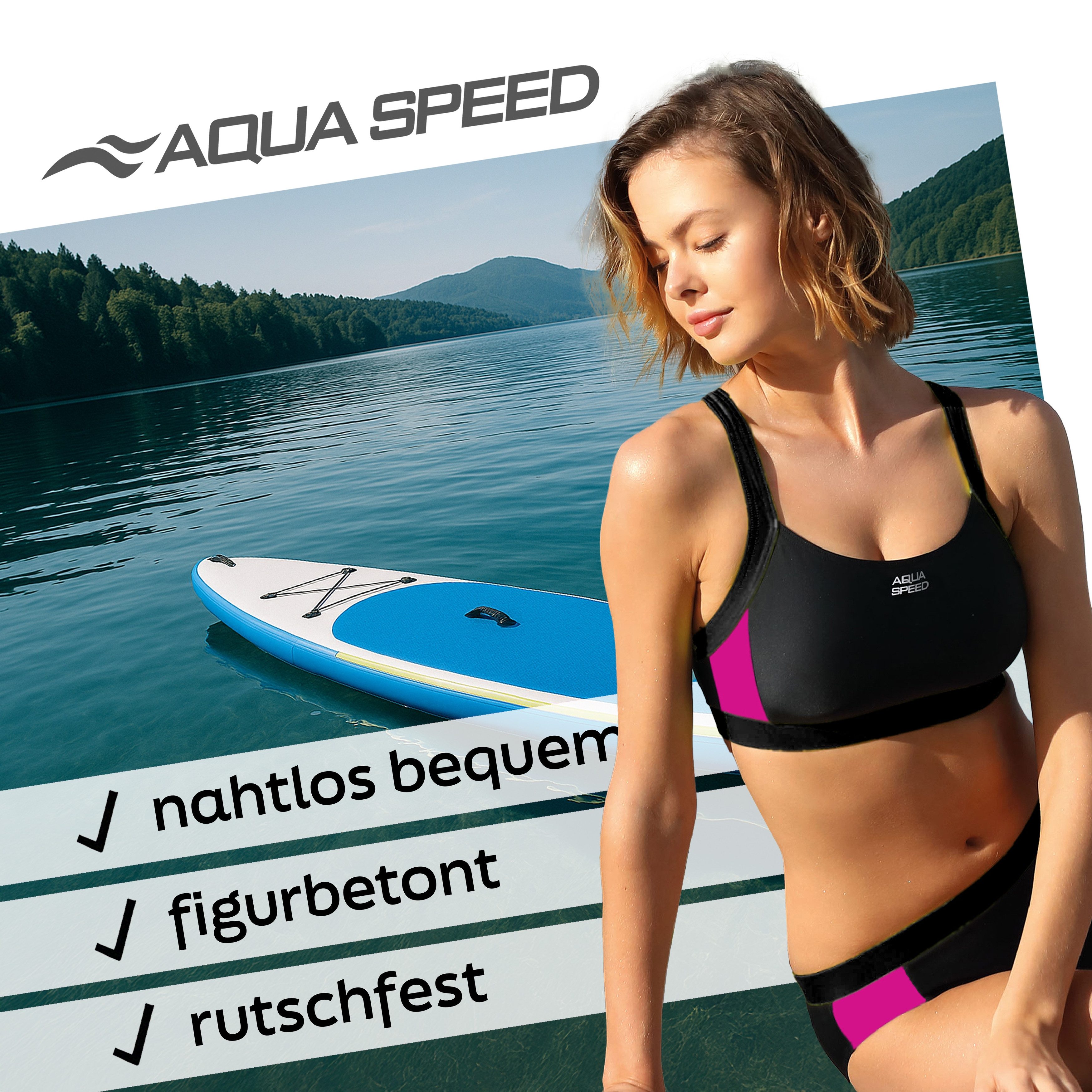 Aqua Speed Bustier-Bikini NAOMI Damen Bikini Zweiteiler schnelltrocknend + blickdicht