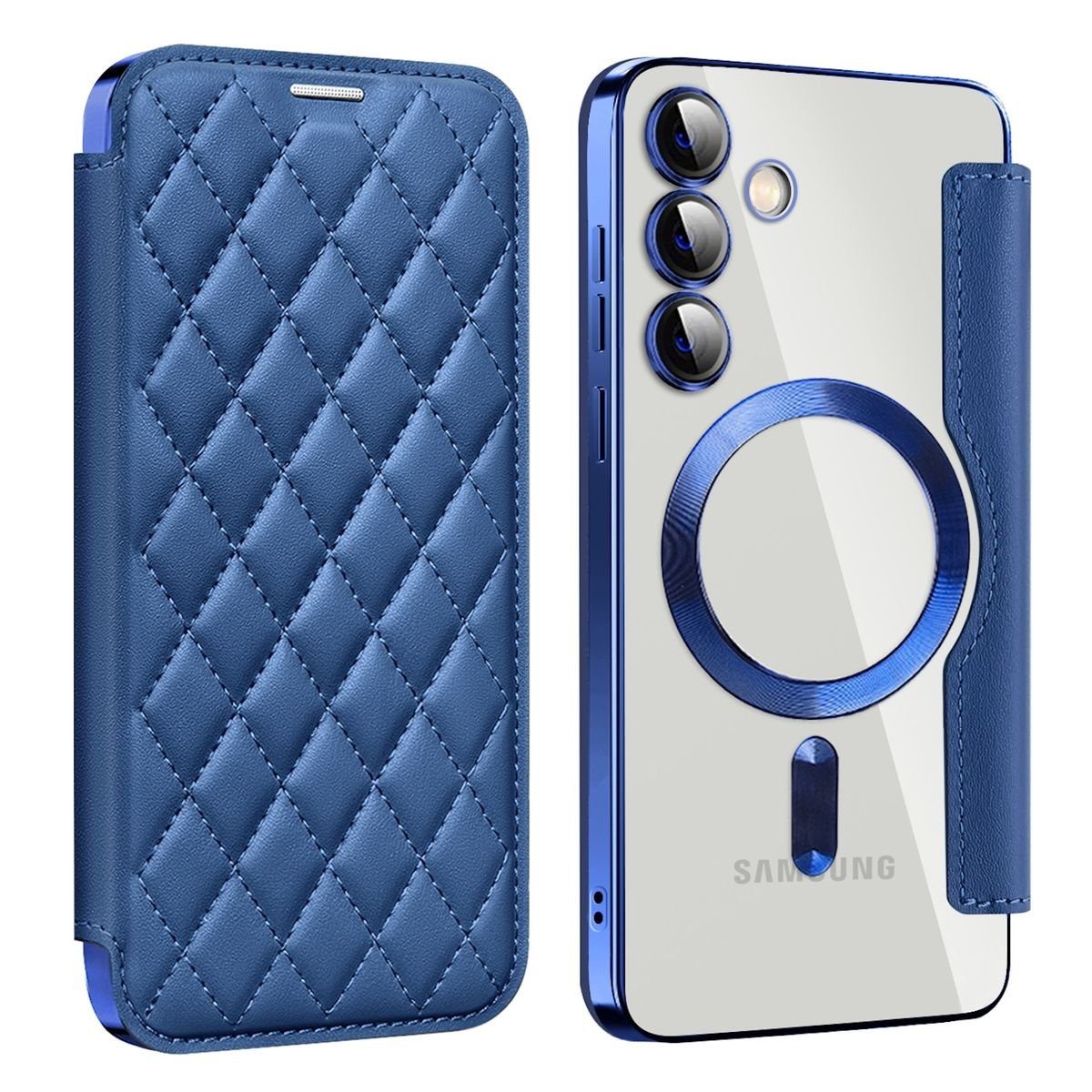 Wigento Handyhülle Für Samsung Galaxy S24 360 Grad Full Magsafe Anti Datenklau Hülle Case