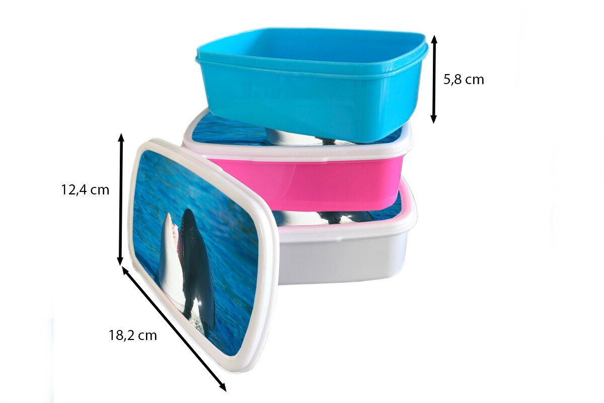 MuchoWow Lunchbox Orca Brotdose, und Mädchen für Brotbox Kinder weiß für Jungs der Wasseroberfläche, und Kunststoff, Erwachsene, (2-tlg), nahe