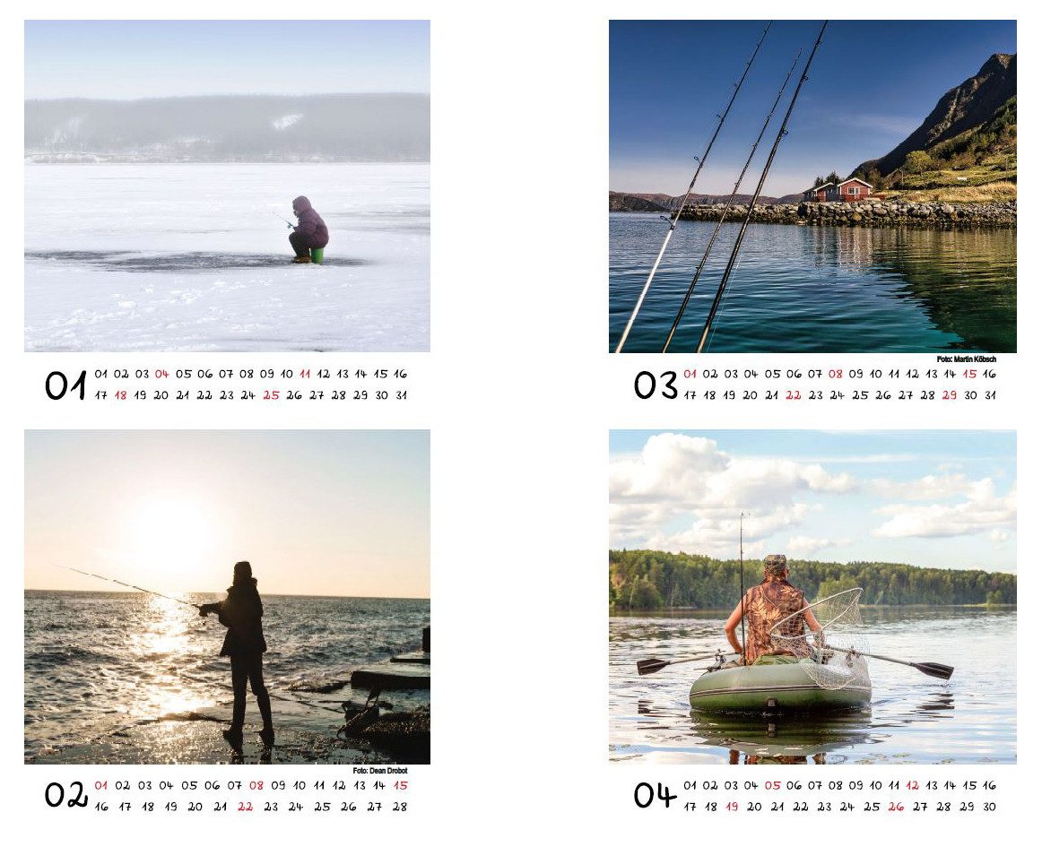 Seelenzauber Tischkalender Angelzauber Tischkalender 10cm x 10cm für 2026 angeln und fischen