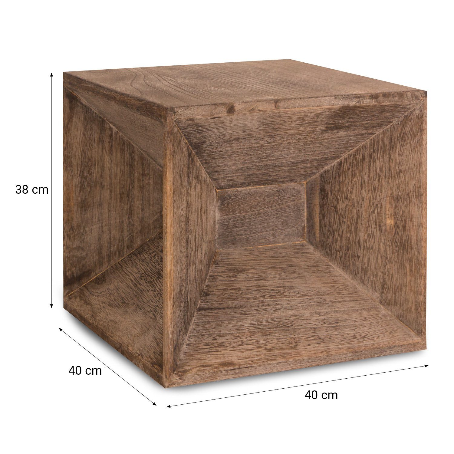 braun Würfel Nachttisch Holz Set) Homestyle4u Cube Beistelltisch Hocker Couchtisch (kein