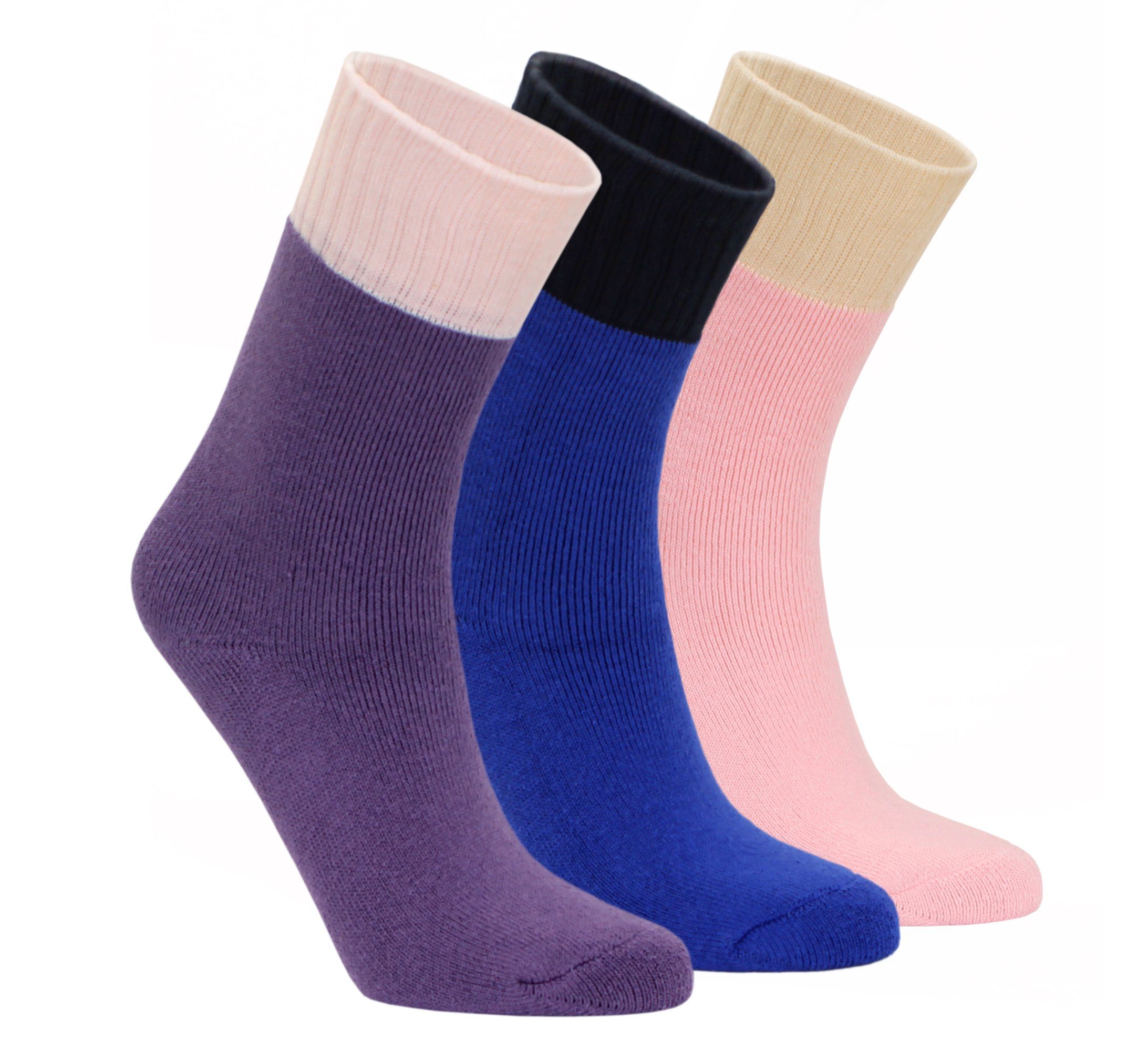NoblesBox Thermosocken Damen Wintersocken (Beutel, 3-Paar, 37-40 EU Größe) Damen Warme Socken, Damen Arbeitssocken Asorti-2