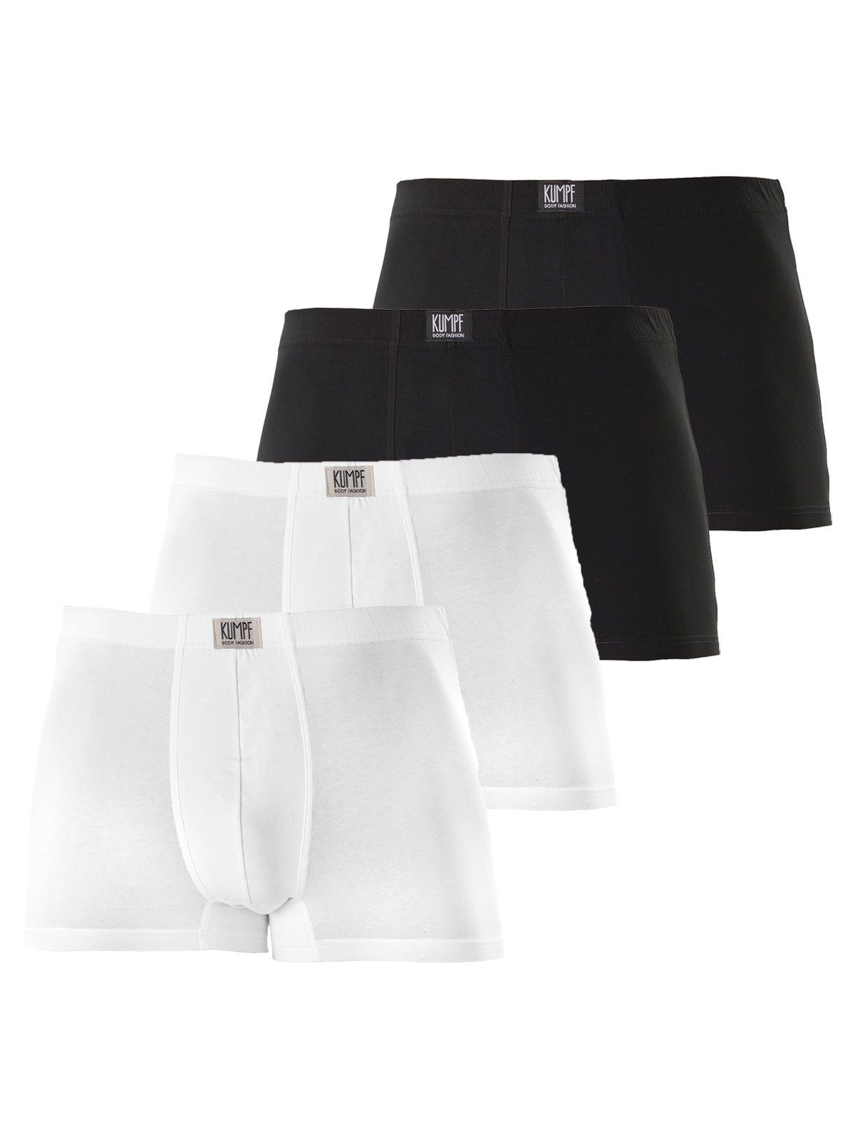 Pants Cotton Pants Sparpack Herren KUMPF (Spar-Set, Retro hohe schwarz weiss 4er 4-St) Bio Markenqualität