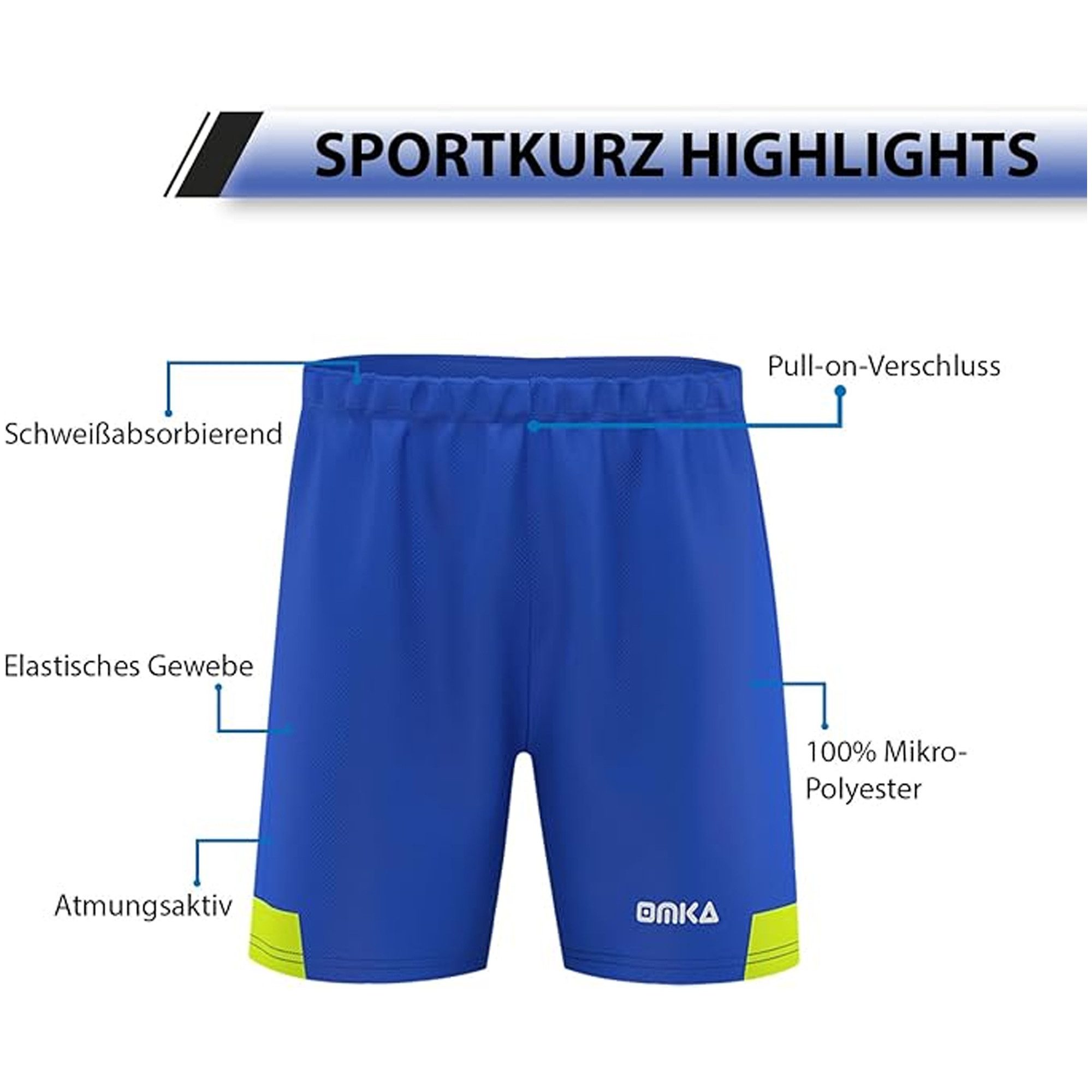 OMKA Shorts OK301ST Shorts für Training Fitness- & Sport Fußballshorts