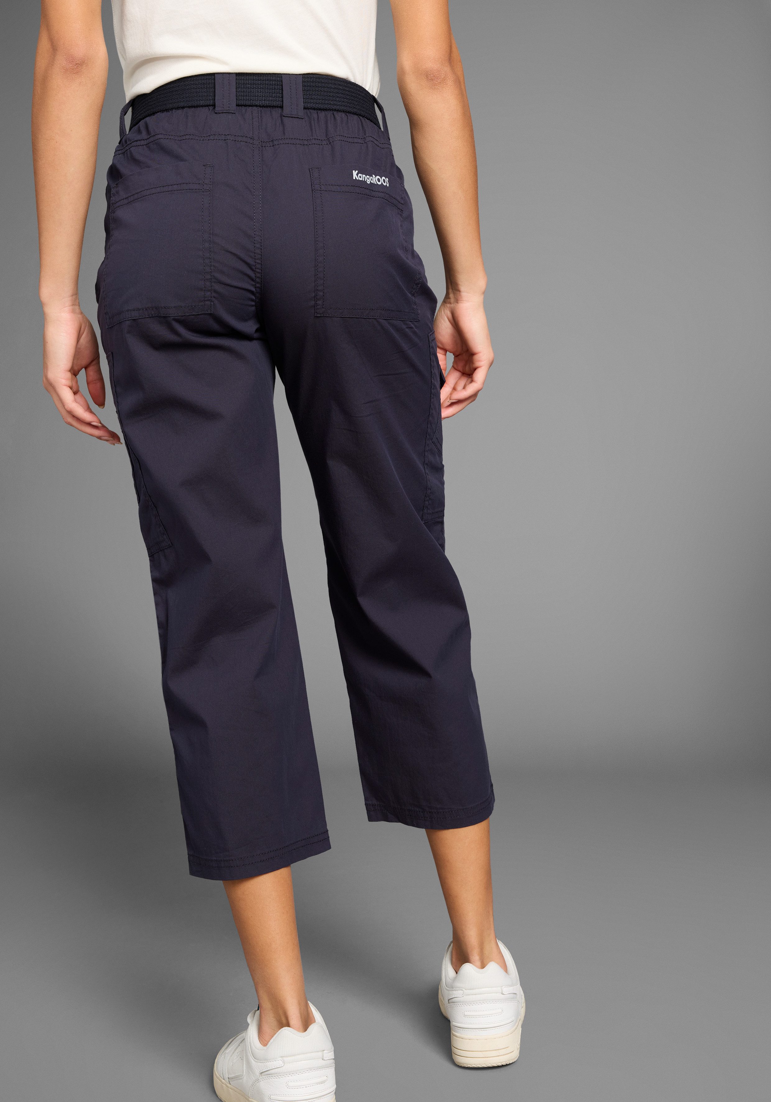KangaROOS Caprihose (2-tlg., mit abnehmbarem Gürtel) mit seitlich aufgesetz günstig online kaufen