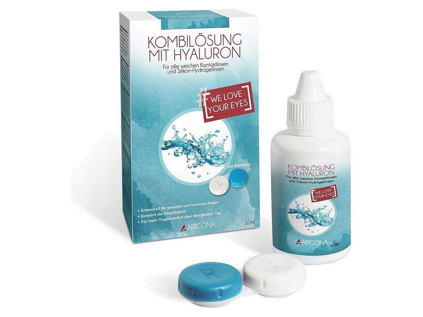 aricona Notizbuch aricona Kontaktlinsen Fluessigkeit - 60ml mit Hyaluron - All-In-One