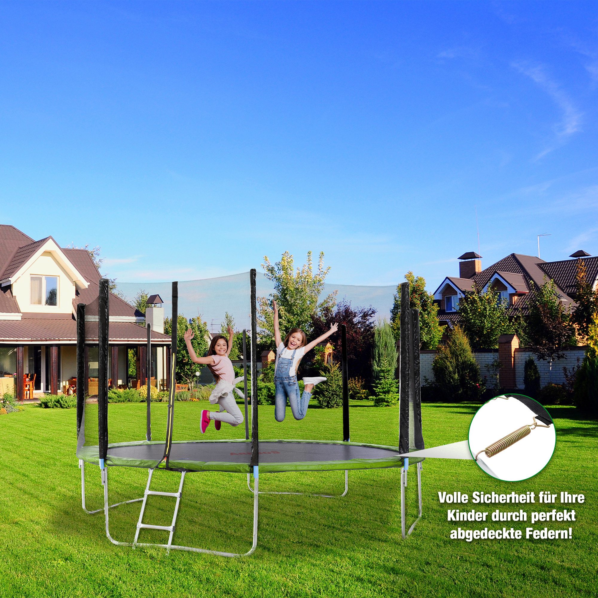 Arebos Trampolin-Randabdeckung Federschutz Ø 183 cm, Randschutz, PVC und PE, Reißfest, UV-resistente und wasserbeständige
