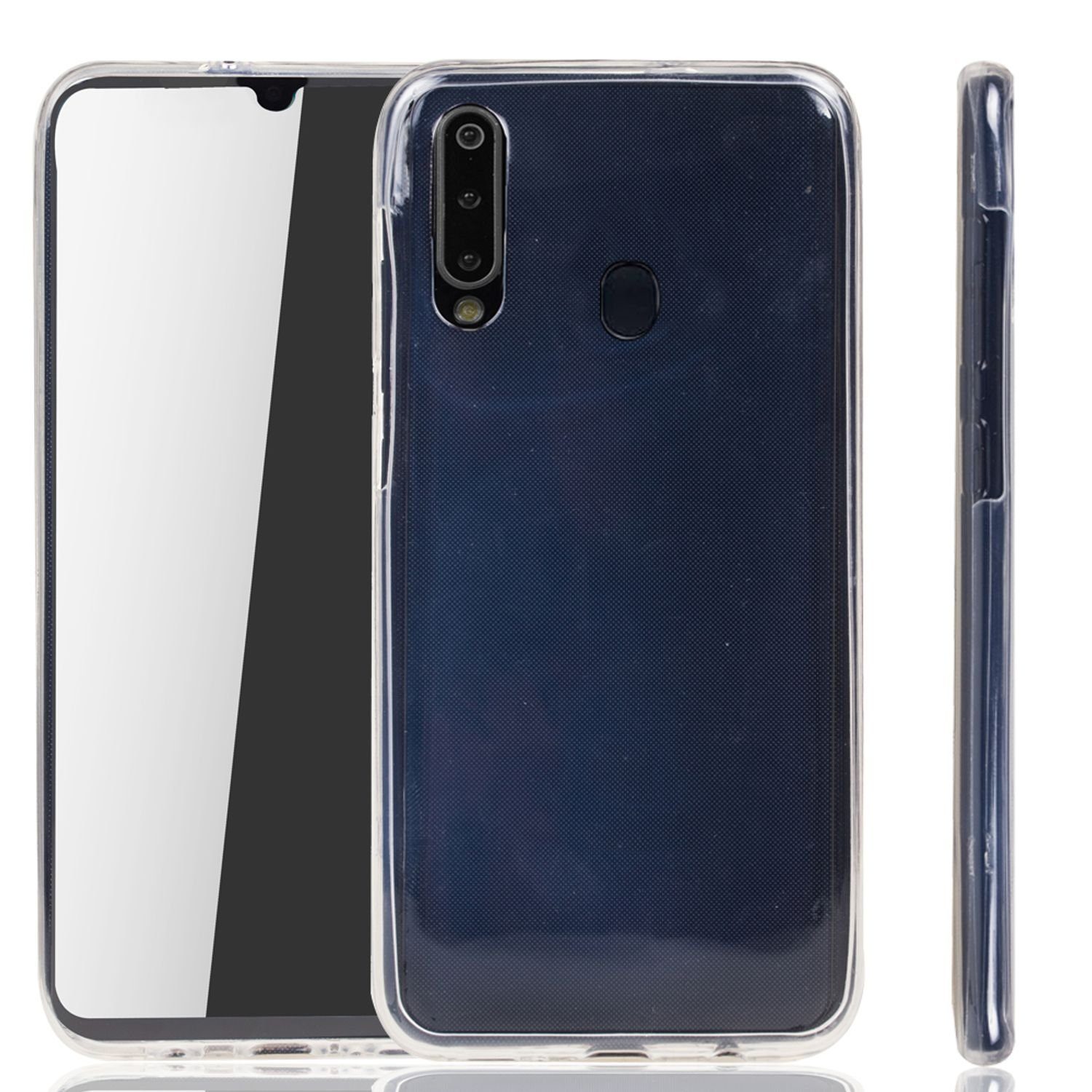 König Design Handyhülle Samsung Galaxy M30, Samsung Galaxy M30 Handyhülle Full-Cover 360 Grad Full Cover Transparent