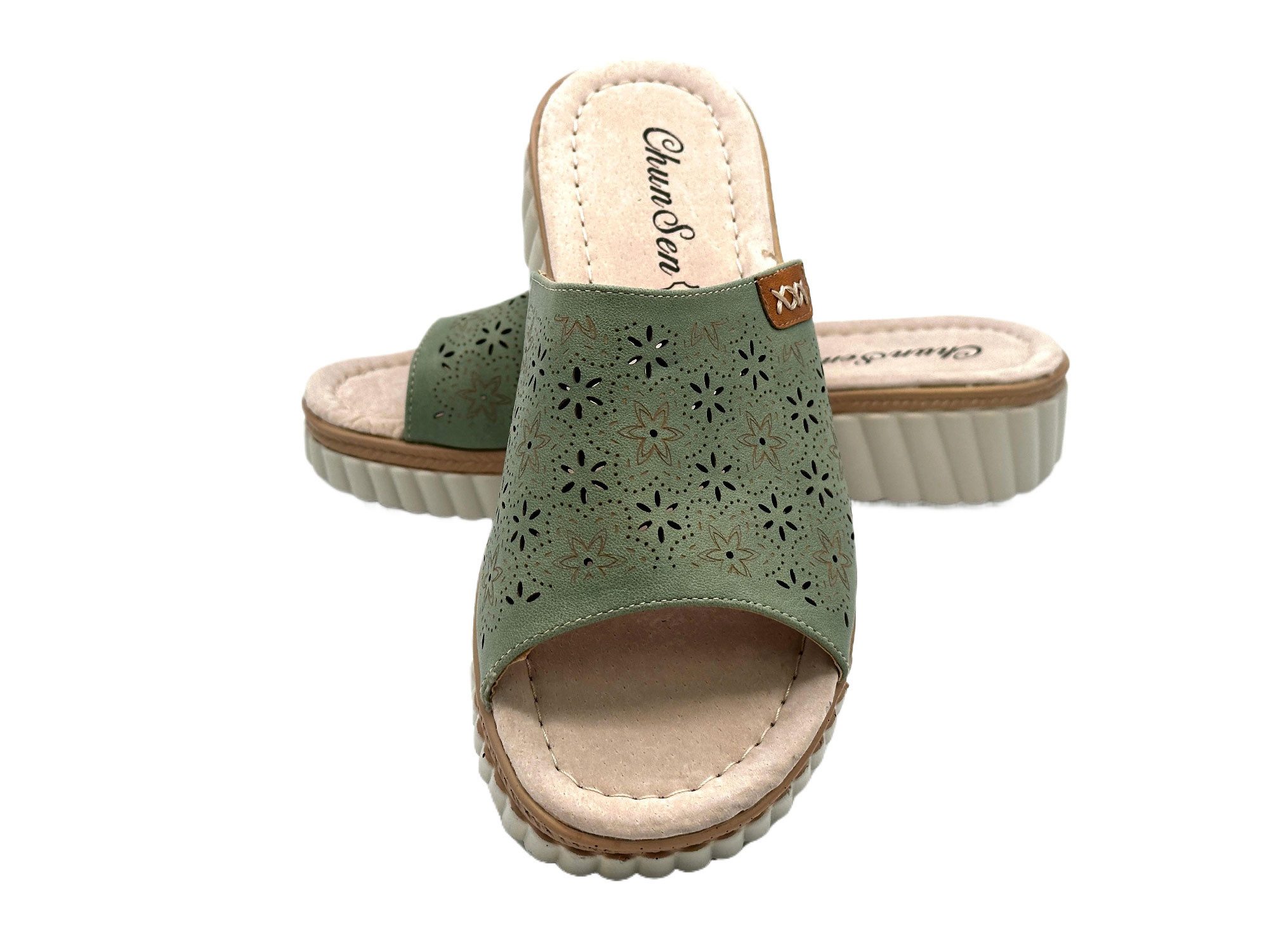 Nowaland Bequeme Damen-Pantoletten - luftdurchlässig & rutschfest Pantolette Blumenmuster, ergonomisch, Weich, rutschhemmend