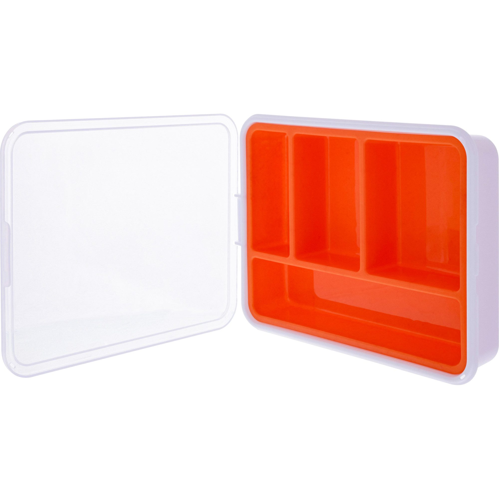 Aufbewahrungsbox 4 Fächer, Abmessungen: 180x140x40mm, orange