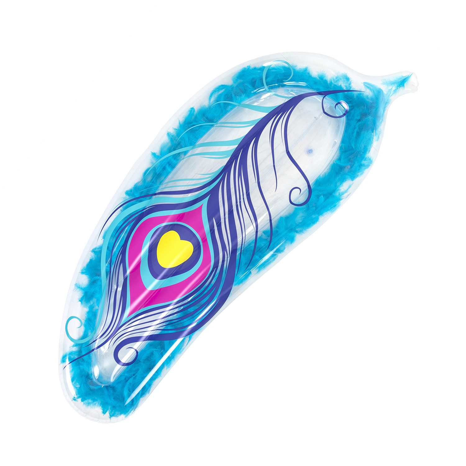 Bestway Luftmatratze Flirty Feather, (Packung, 1-St., 183 x 70 x 18 cm), Mit bunten Federn gefüllt