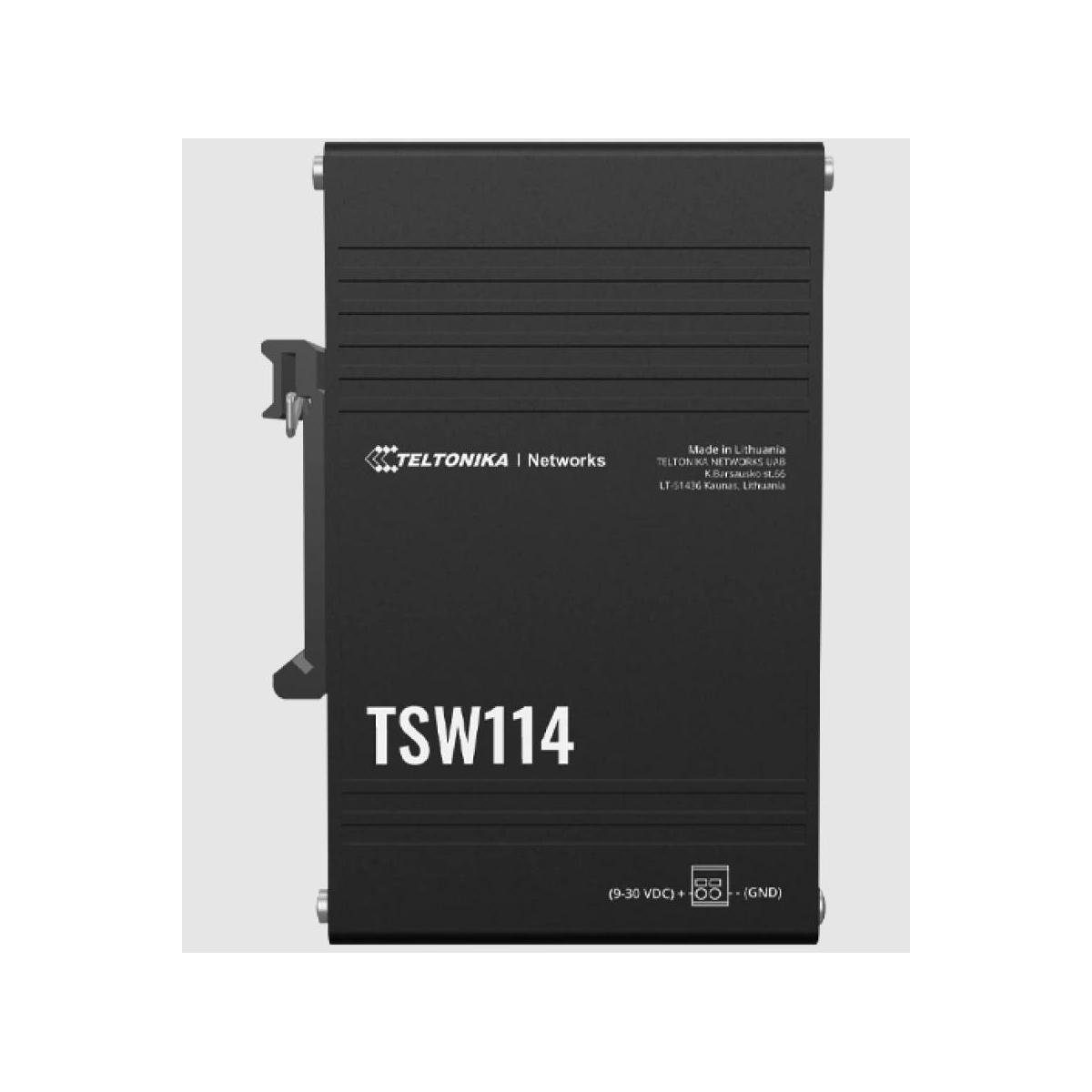 - DIN-Schienenhalterung Switch mit integrierter Teltonika TSW114 Netzwerk-Switch