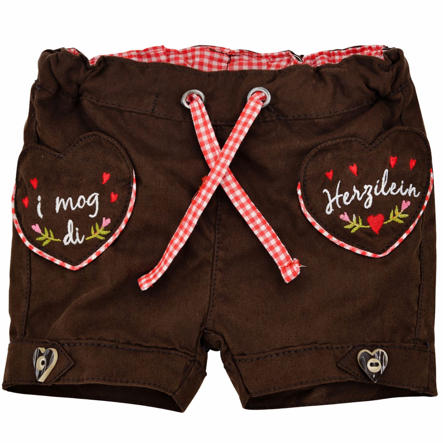 Trachtenlederhose Mädchen Kunstleder Shorts Hose 'Alpenglück' 86764