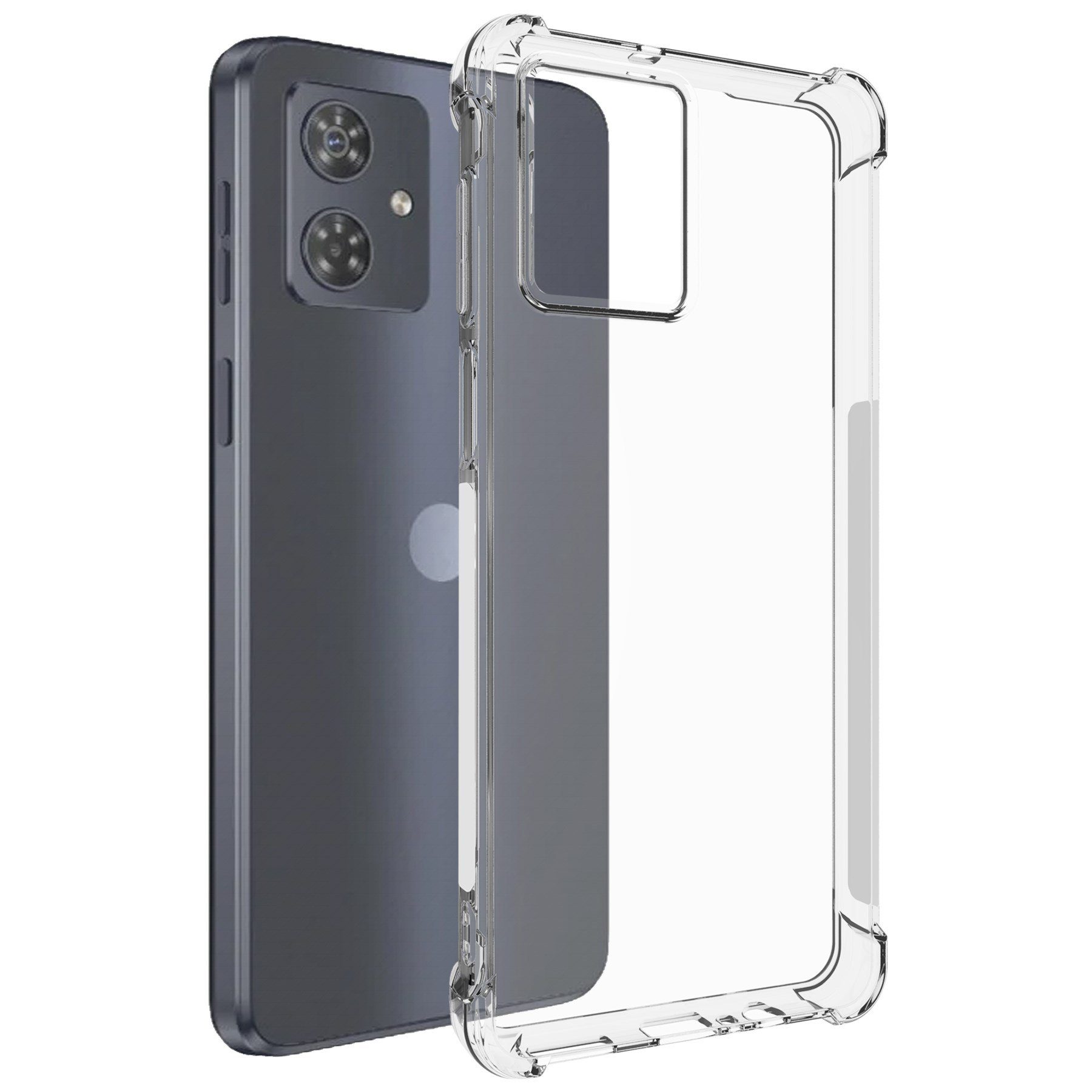 mtb more energy Smartphone-Hülle Clear Armor Case für Motorola Moto G54 5G (XT-2343-1, 6.5), Transparente TPU Schutzhülle Case Backcover mit Anti-Shock Verstärkung