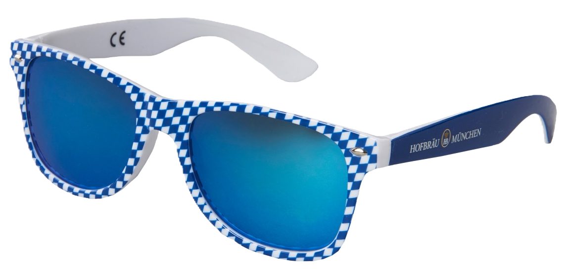 Hofbräuhaus München Sonnenbrille "Bayern", BLAU-weiß gerautet mit UV400 günstig online kaufen