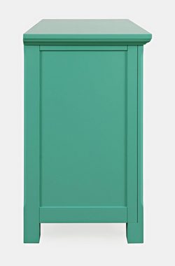 Livin Hill Kommode Avola, Türkisgrüner Farbton, verspiegelte Türen, verstellbares Innenregal