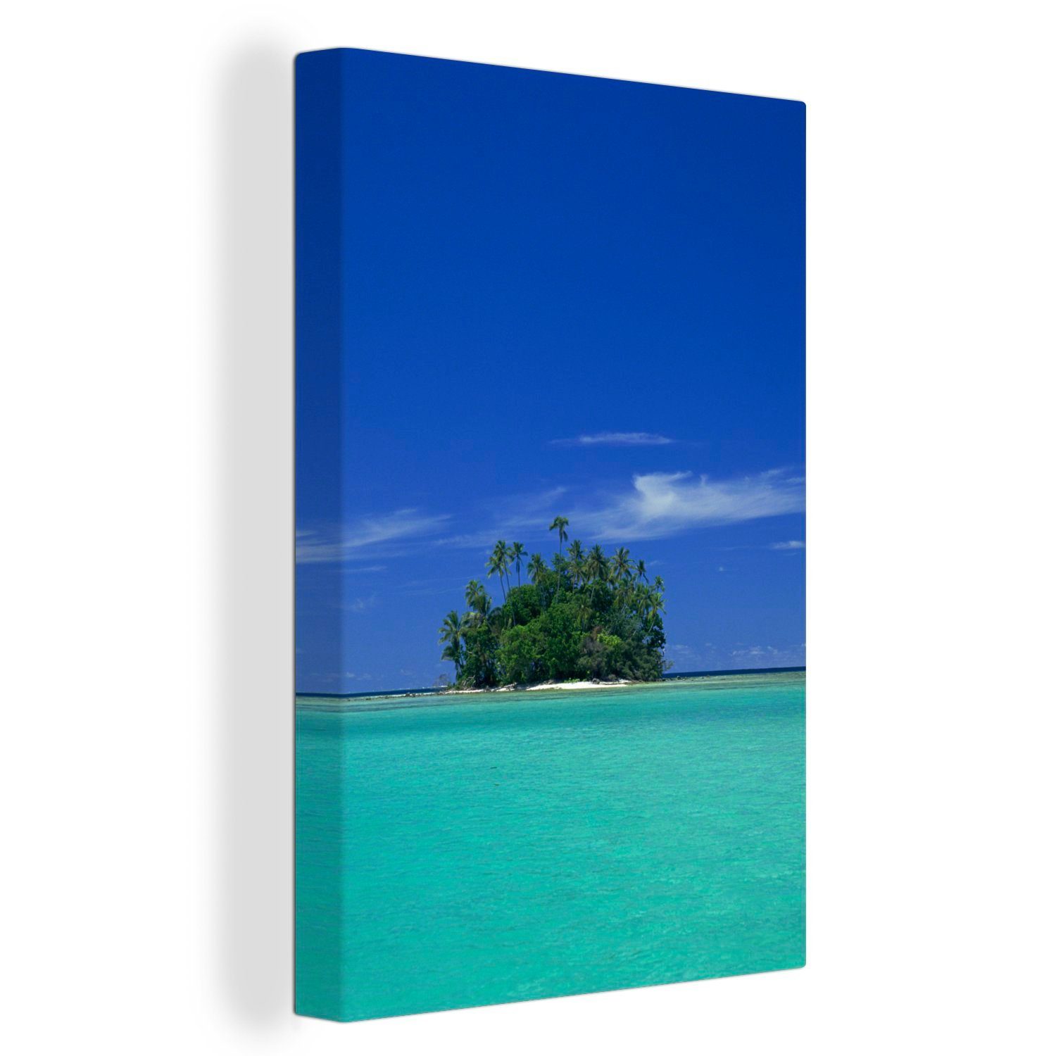 OneMillionCanvasses® Leinwandbild Unbewohnte Insel auf den Salomoninseln, (1 St), Leinwandbild fertig bespannt inkl. Zackenaufhänger, Gemälde, 20x30 cm