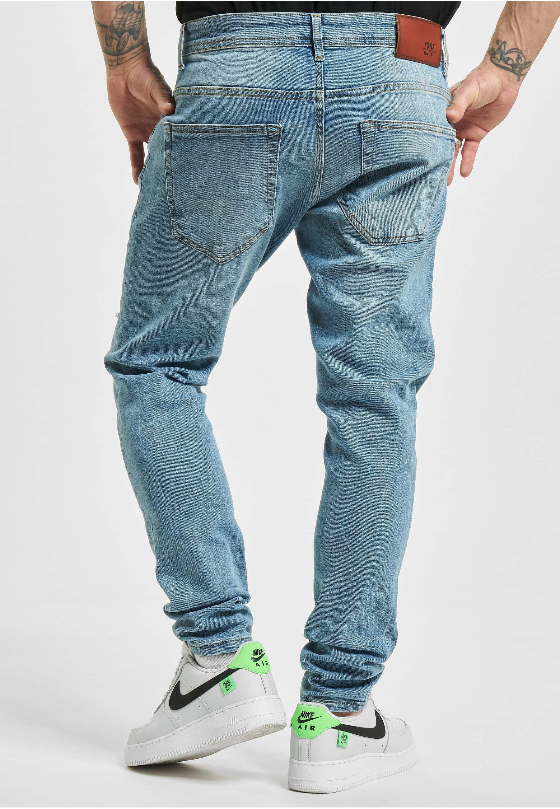 2Y Premium Bequeme Jeans 2Y Premium Herren 2Y Destroyed Slim Fit Denim (1-tlg)