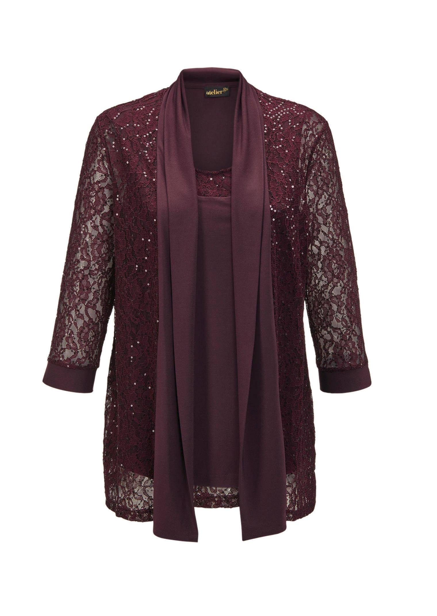 GOLDNER Shirtbluse Set aus glitzerndem Spitzenjäckchen günstig online kaufen