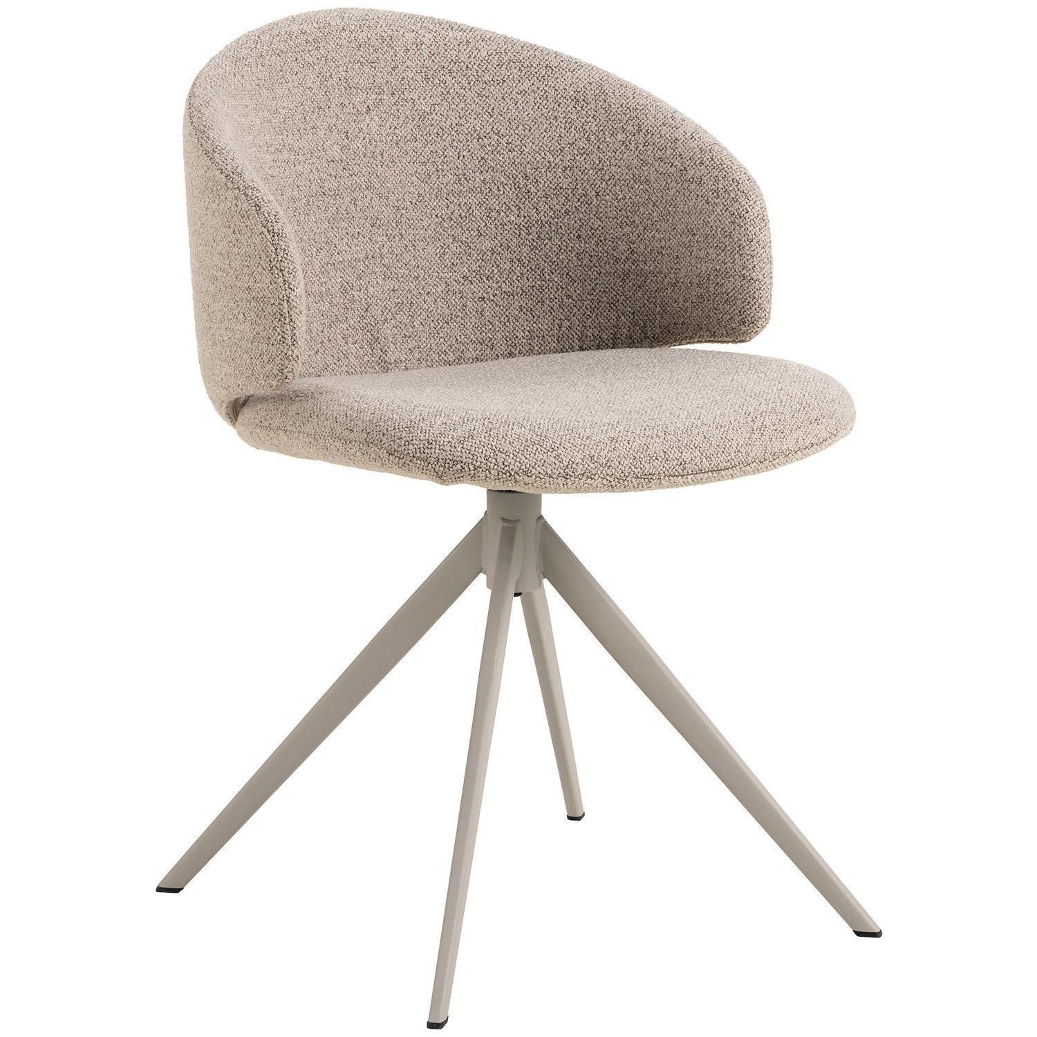 Esszimmerstuhl ELLA, Beige, Grau, Boucléstoff, Stahlgestell