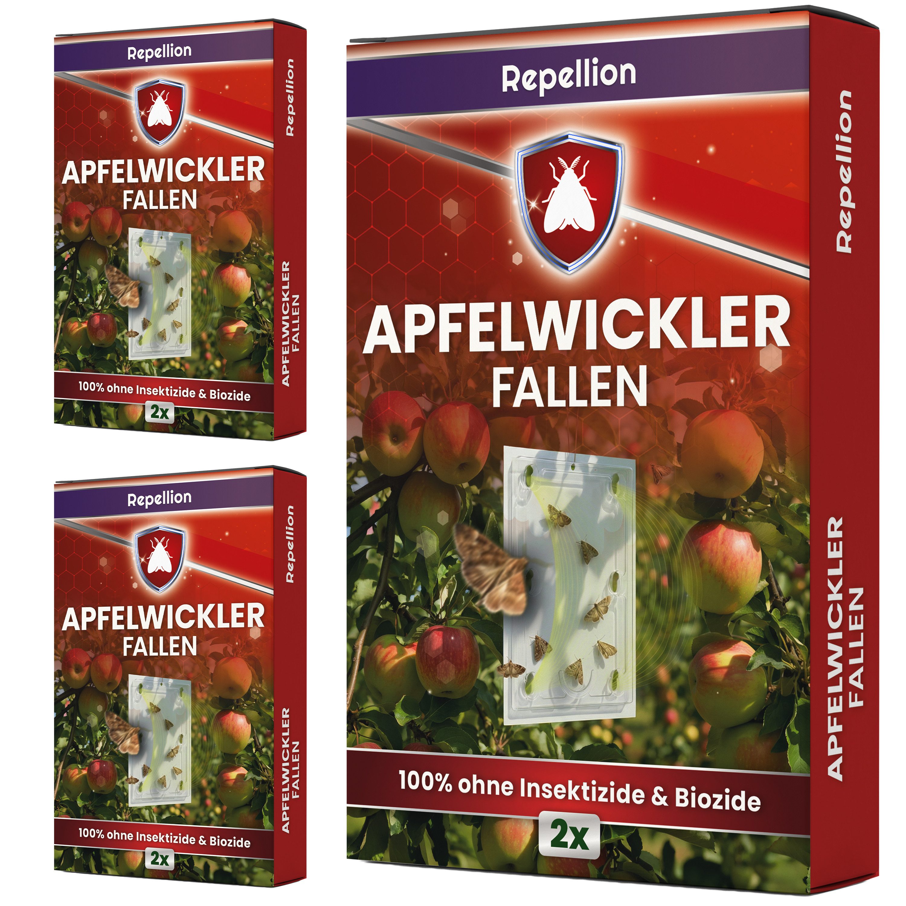Repellion Klebefalle Apfelwickler Pheromonfalle für Obstbäume, Giftfreier Mottenschutz für den Apfelbaum – Inkl. Lockstoff